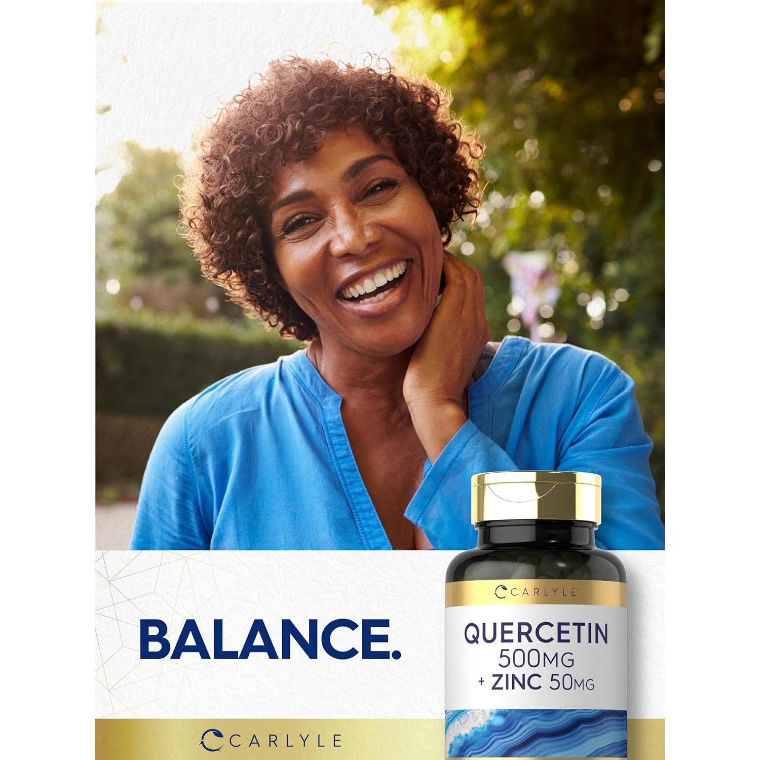 Cápsulas de Quercetina Carlyle 500mg + Zinc 50mg - 100 Unidades