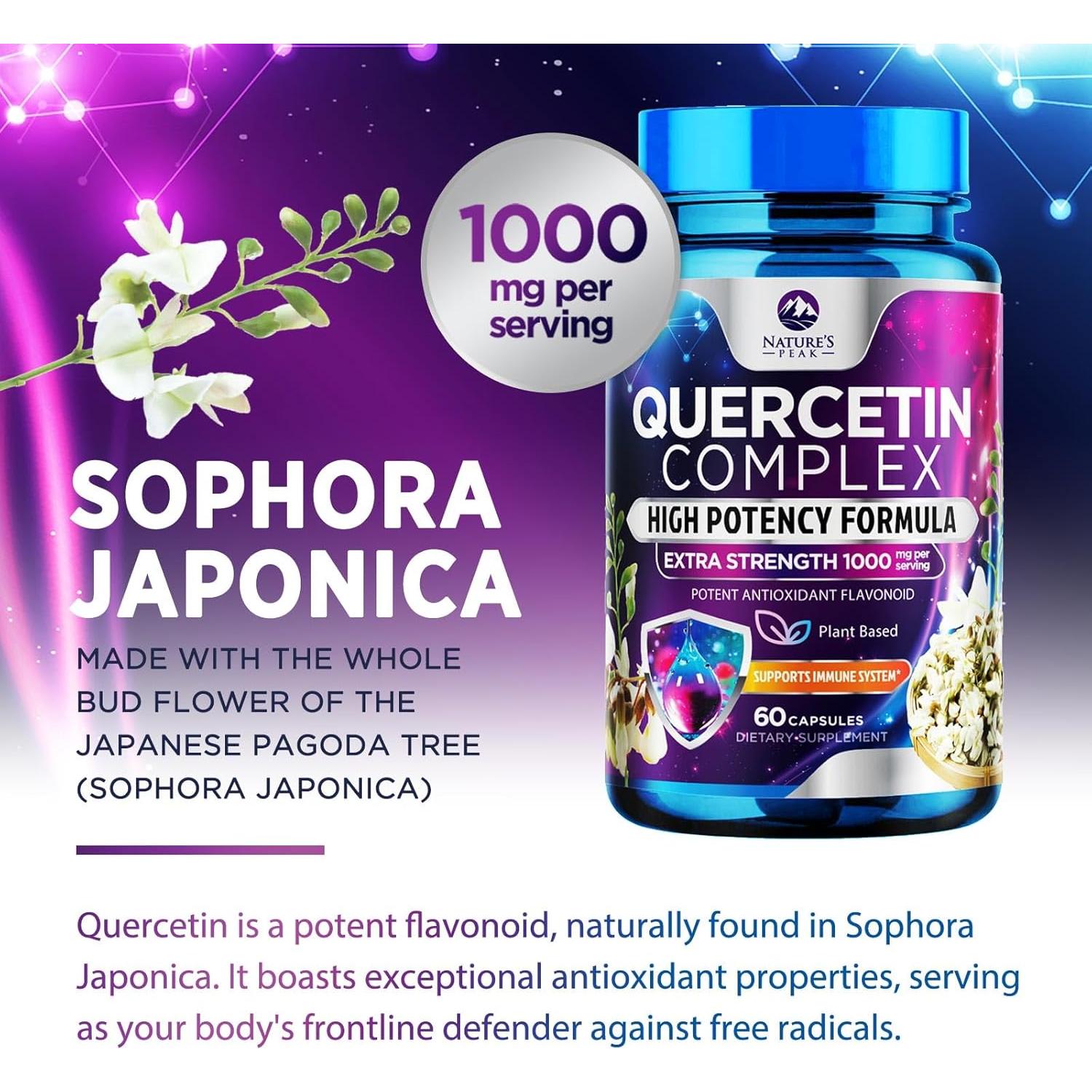 Suplemento de Quercetina 1000mg Nature's Peak - 60 Cápsulas