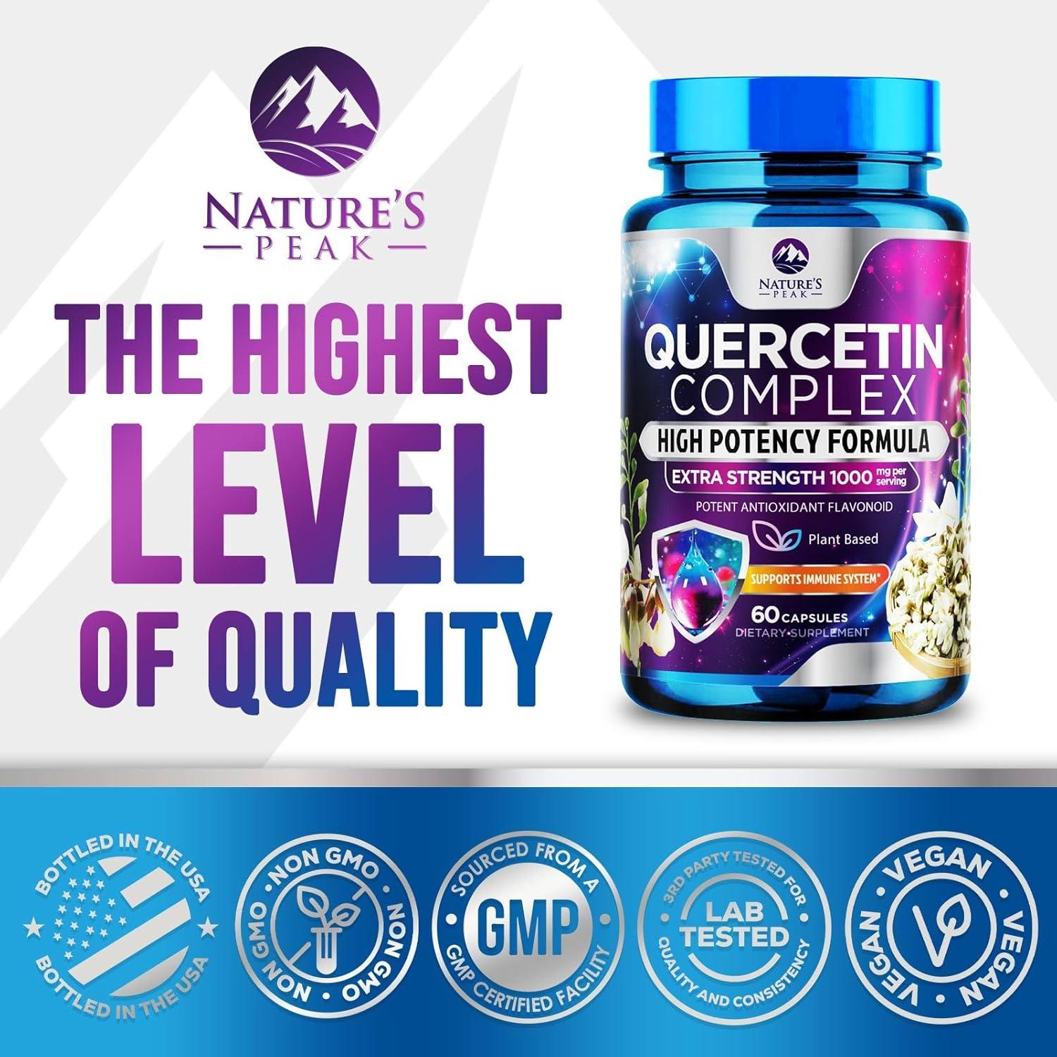 Suplemento de Quercetina 1000mg Nature's Peak - 60 Cápsulas