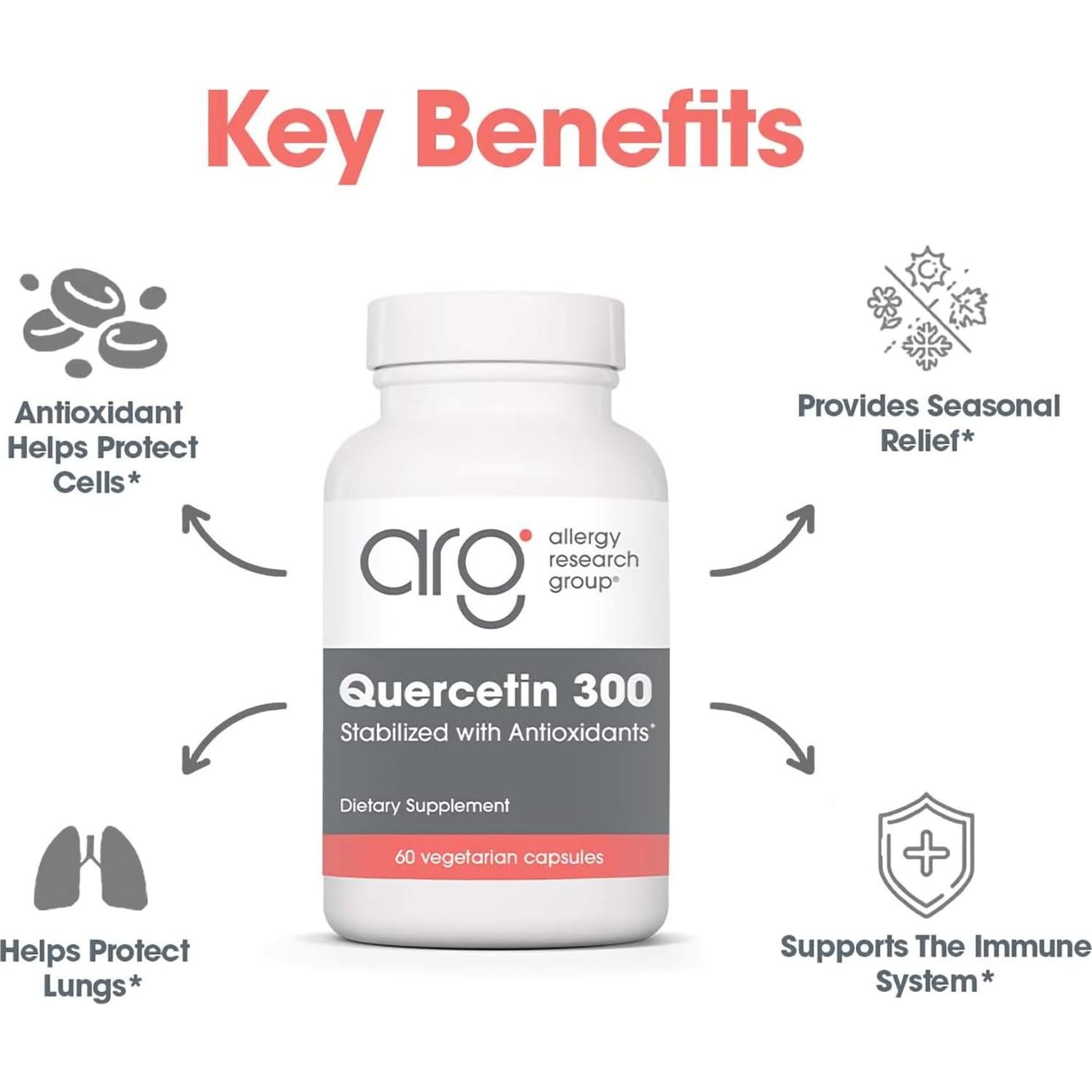 Suplemento Dietético Quercetina 300mg Grupo Alergias - 60 Cápsulas Vegetarianas