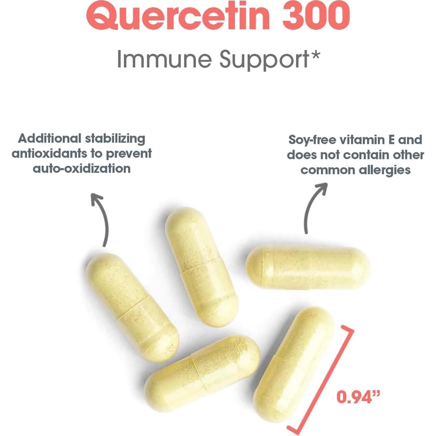 Suplemento Dietético Quercetina 300mg Grupo Alergias - 60 Cápsulas Vegetarianas