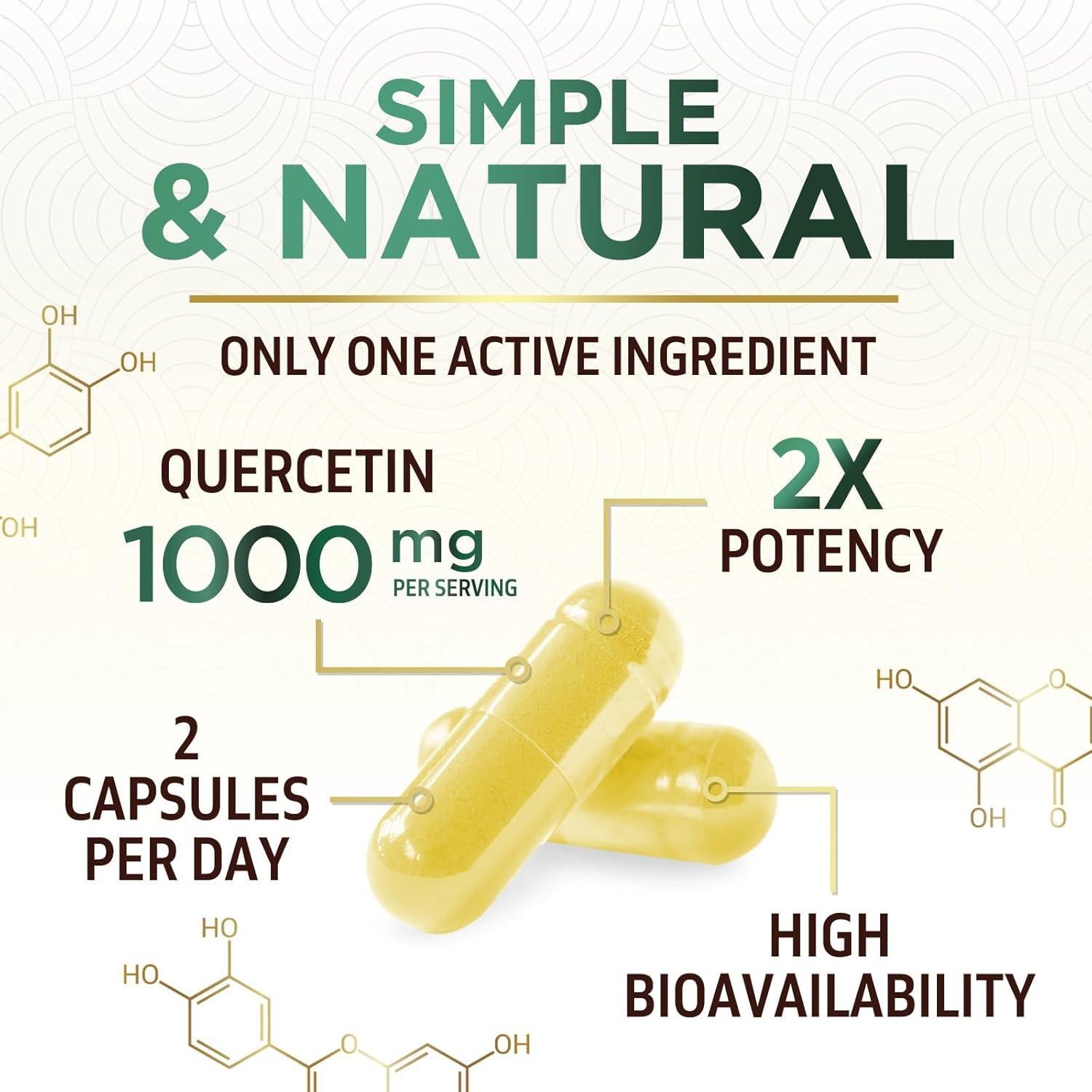 Suplemento de Quercetina 1000mg Nature's Nutrition - 120 Cápsulas
