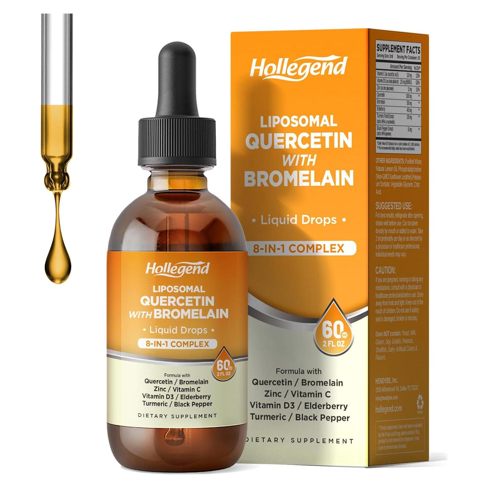 Gotas de Quercetina Liposomal HendyBe 1000mg con Bromelina 500mg