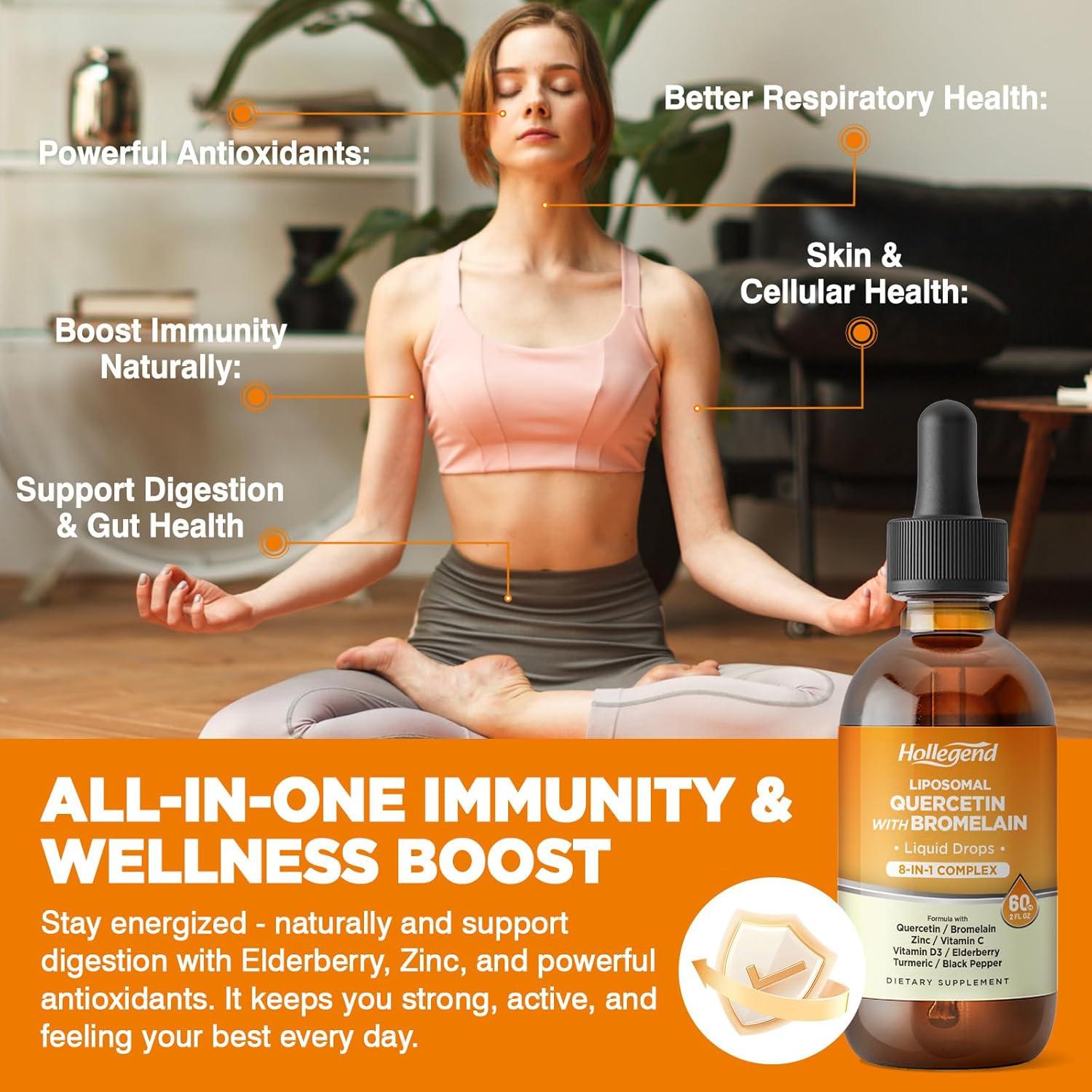 Gotas de Quercetina Liposomal HendyBe 1000mg con Bromelina 500mg