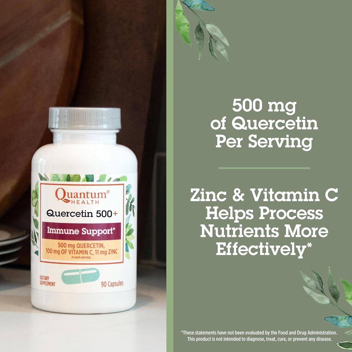 Quantum Health Quercetina 500mg con Zinc y Vitamina C - 90 Cápsulas