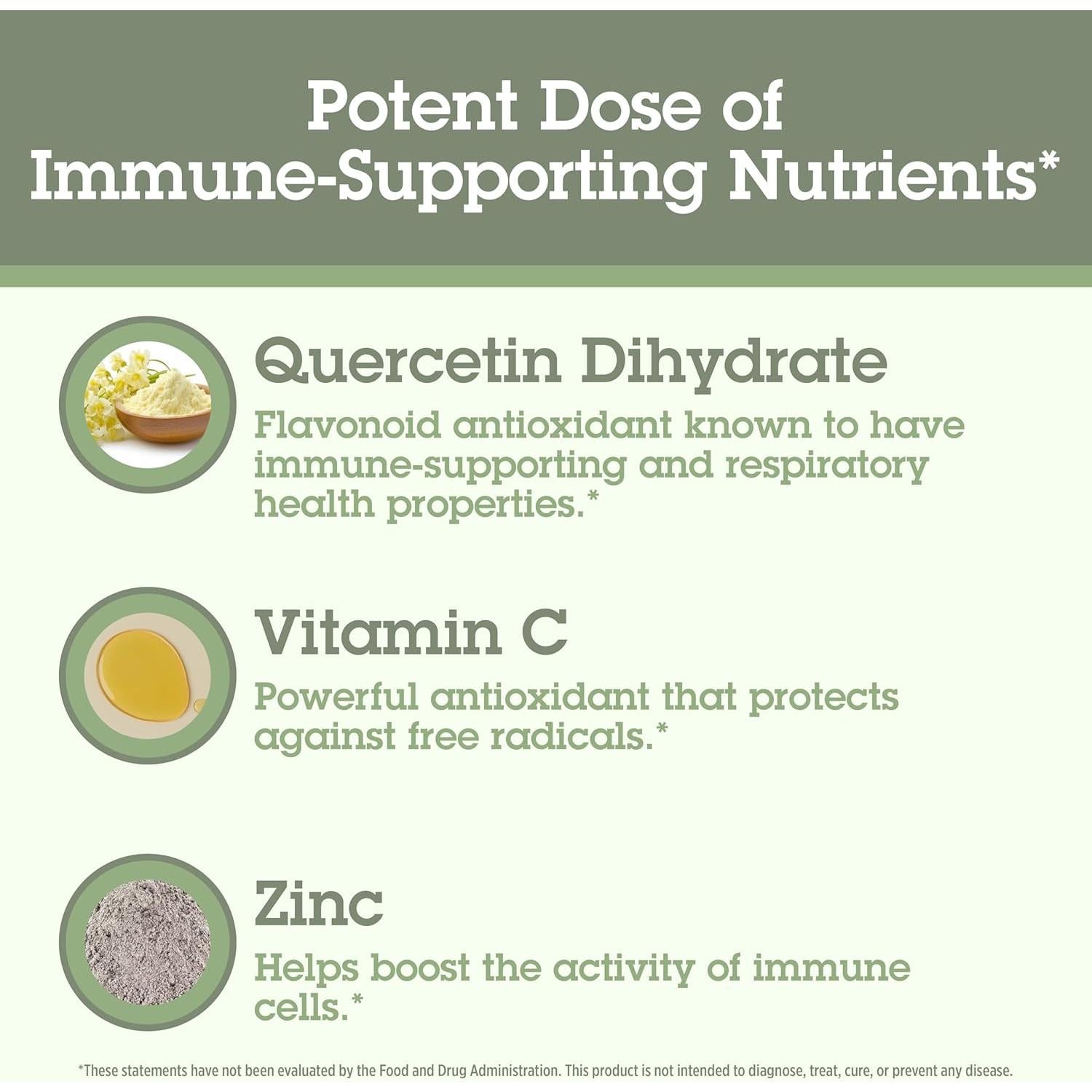 Quantum Health Quercetina 500mg con Zinc y Vitamina C - 90 Cápsulas