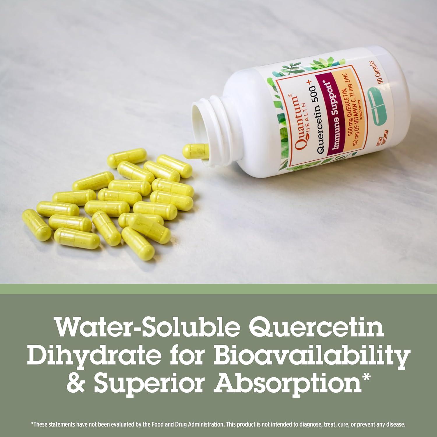 Quantum Health Quercetina 500mg con Zinc y Vitamina C - 90 Cápsulas
