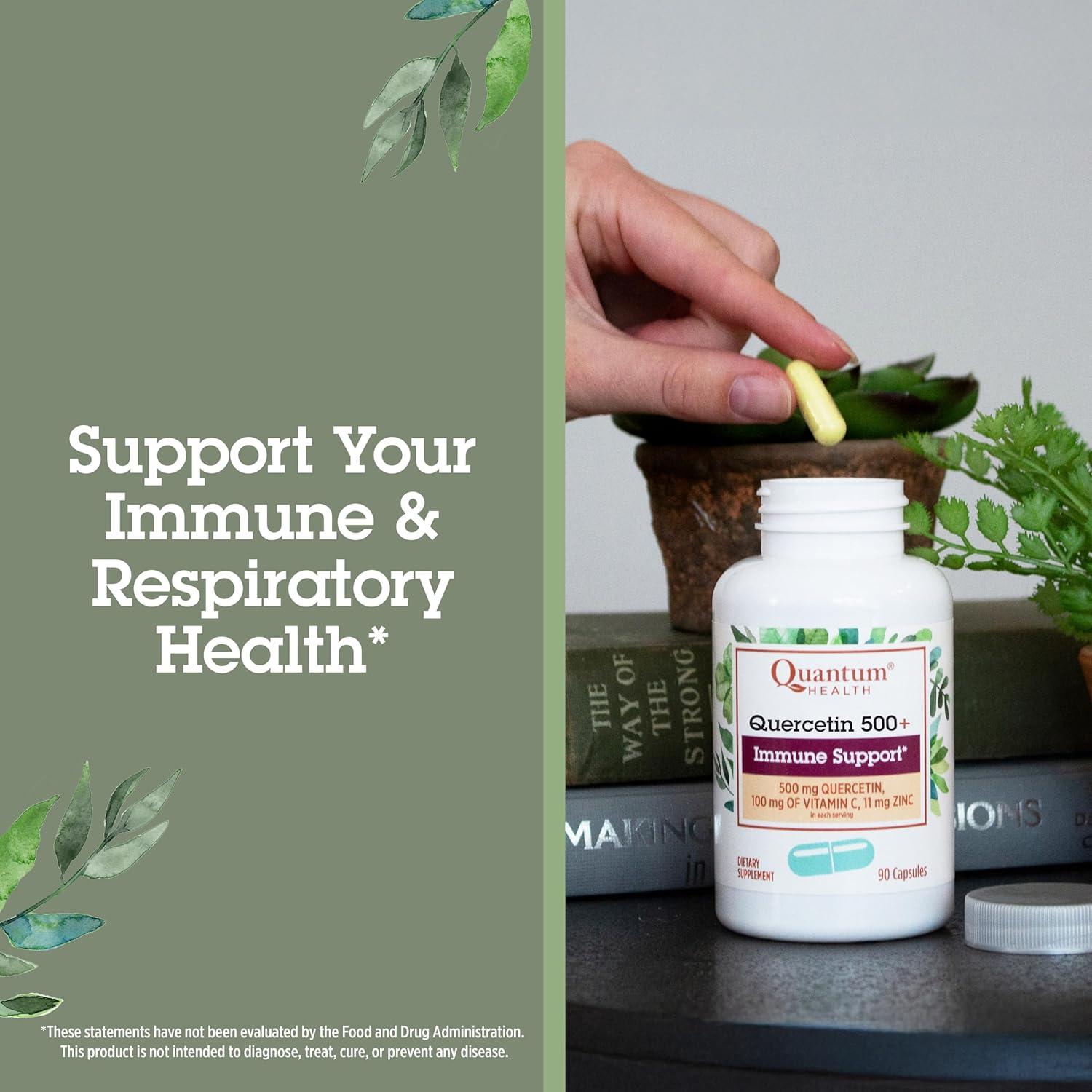 Quantum Health Quercetina 500mg con Zinc y Vitamina C - 90 Cápsulas