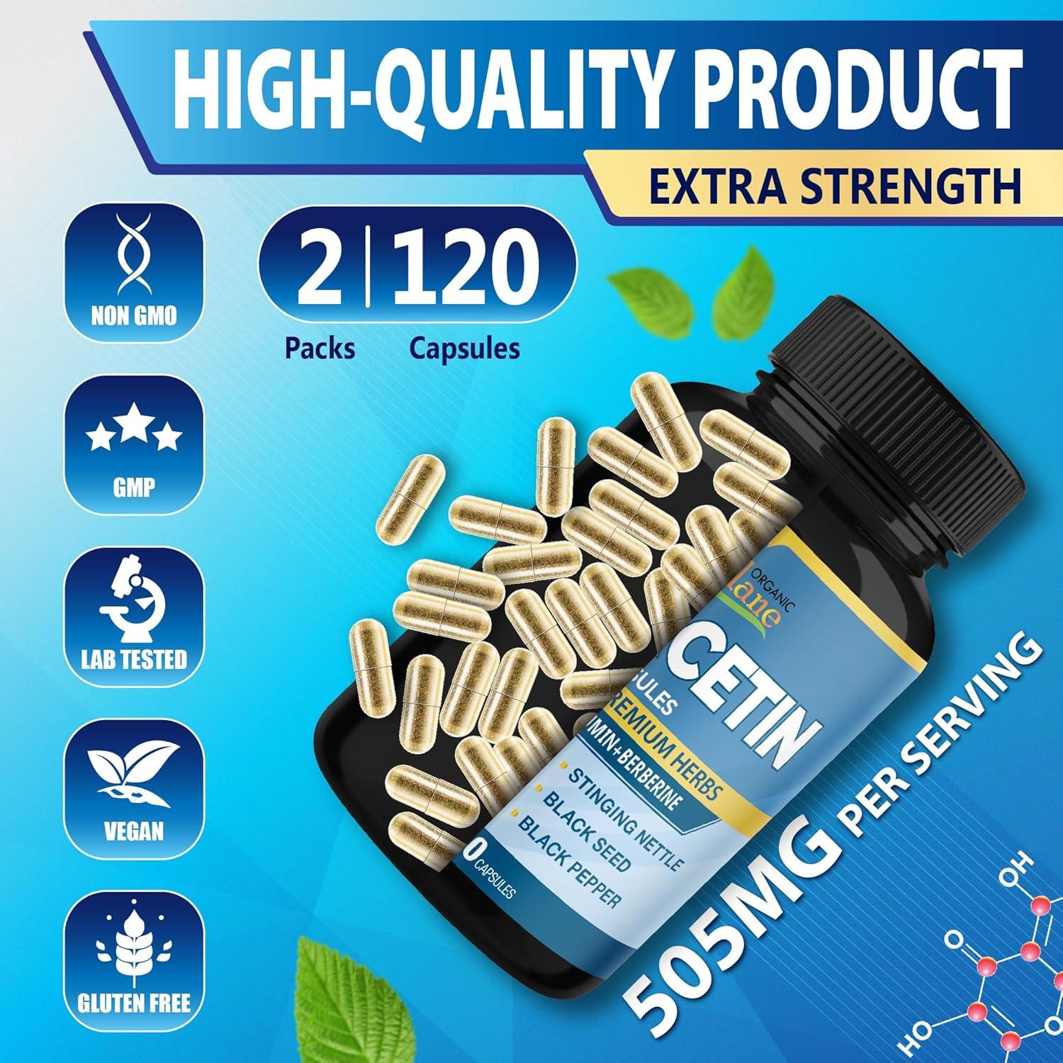 Suplemento de Quercetina Cadane Orgánico 120 Cápsulas 6en1