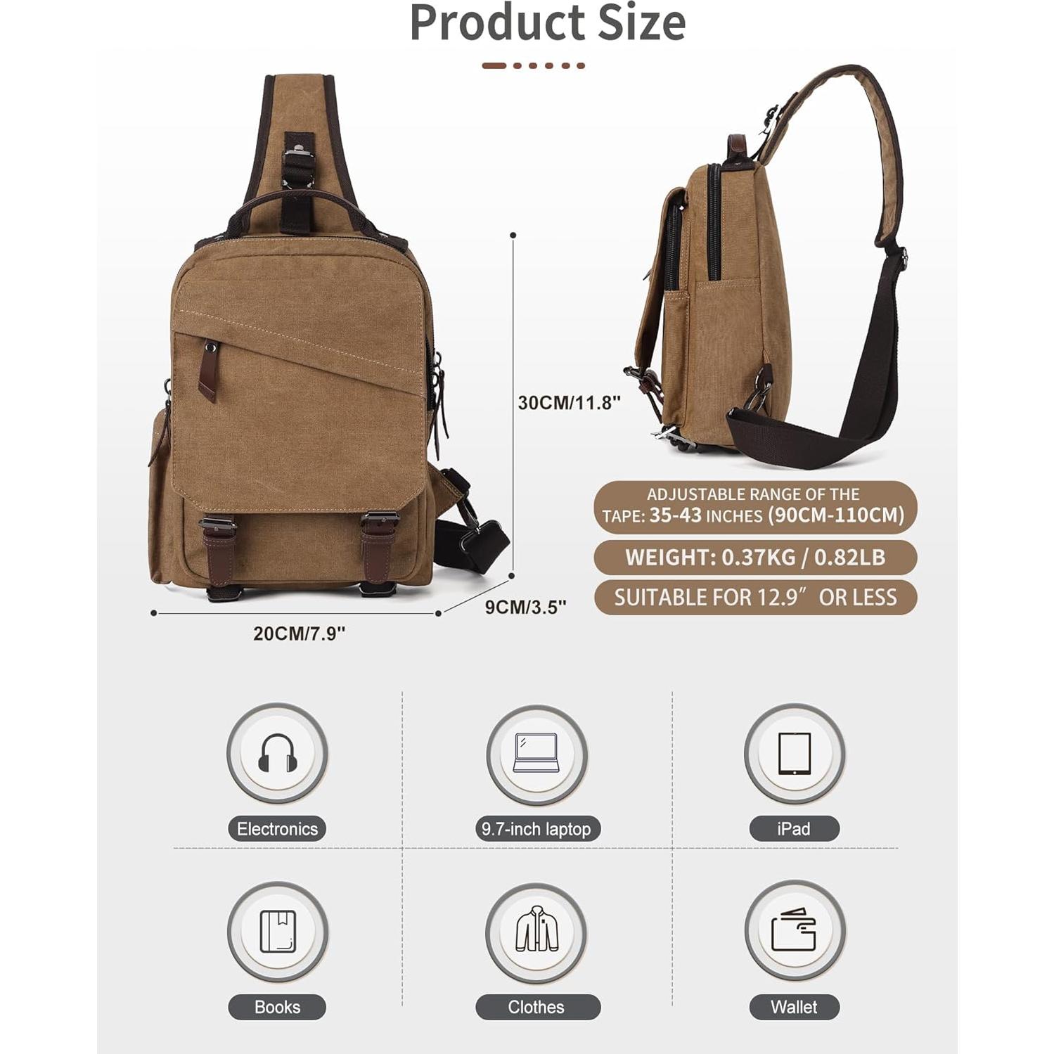 Bolsa Mensajera Lona A-Khaki 33x29cm Multifuncional