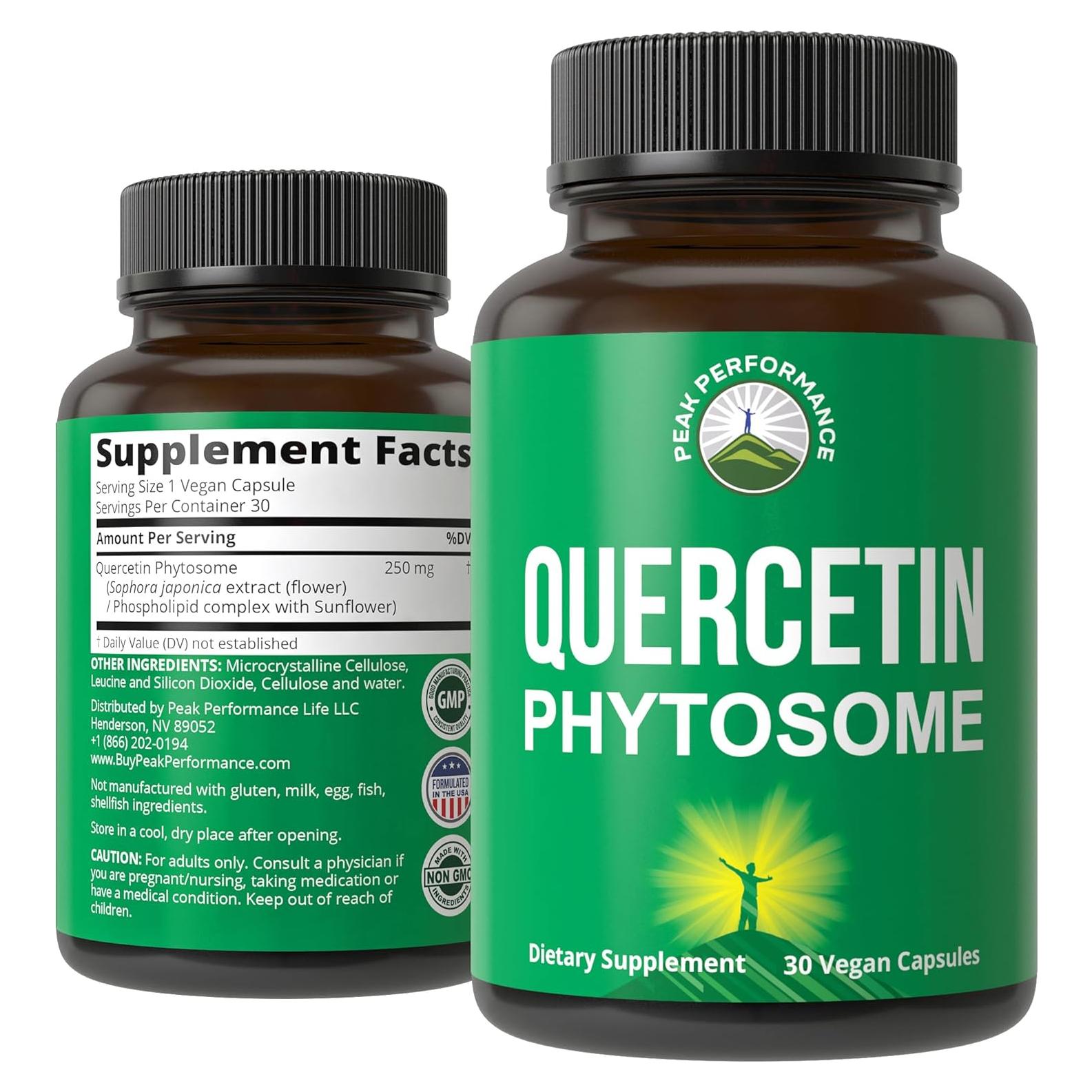 Cápsulas Veganas Quercetina Phytosome Peak Performance 250mg