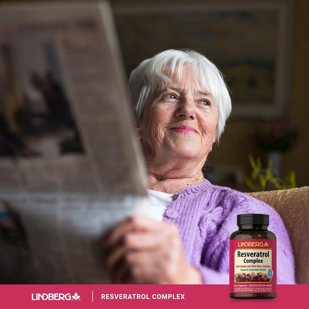Suplemento de Resveratrol Lindberg 120 Cápsulas 100 mg