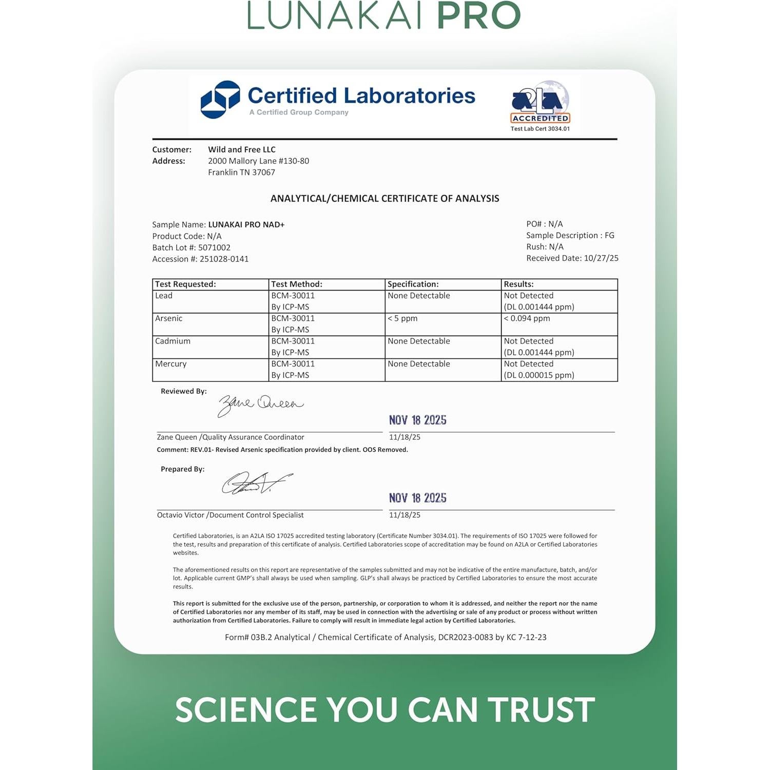 Suplemento de NAD+ Lunakai PRO 60 Cápsulas - Energía y Longevidad