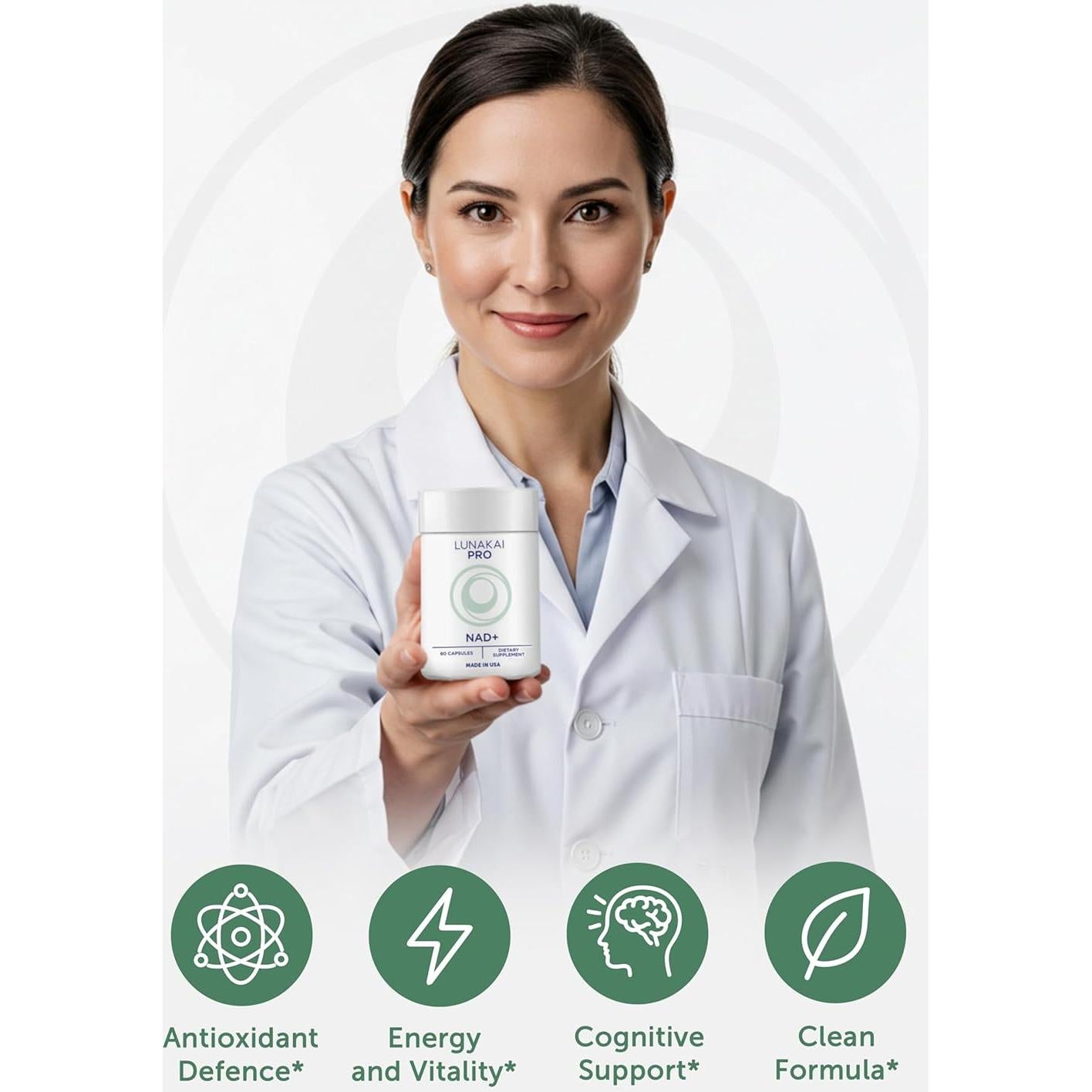 Suplemento de NAD+ Lunakai PRO 60 Cápsulas - Energía y Longevidad