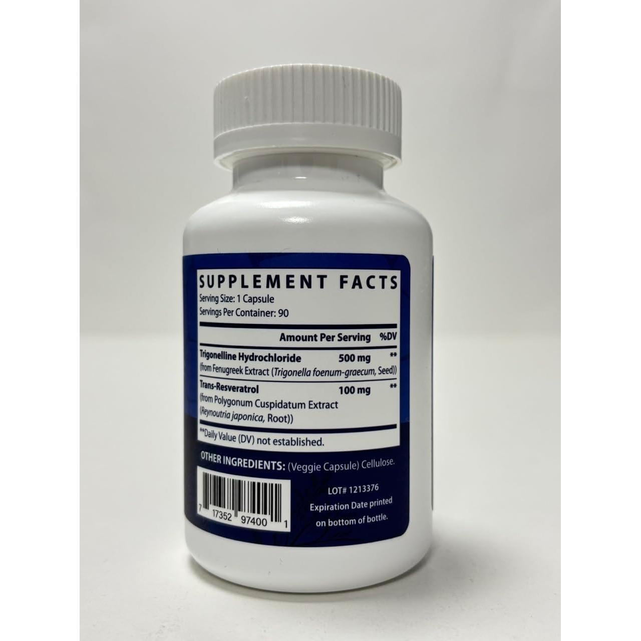 Suplemento Trigonelina HCL 500mg y Resveratrol 100mg - 90 Cápsulas