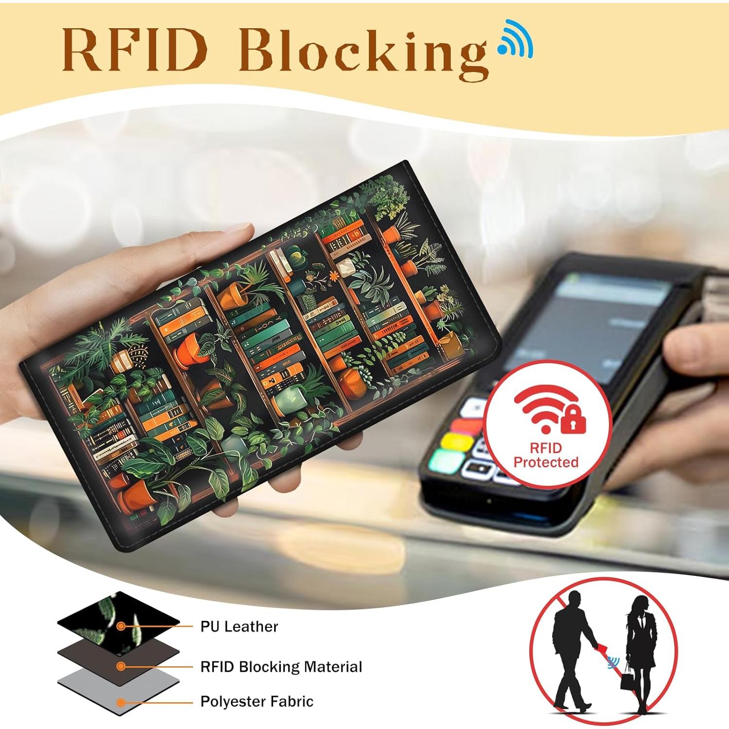 Billetera Mujer Immaturus RFID Cuero PU Delgada 19.3x9.8cm