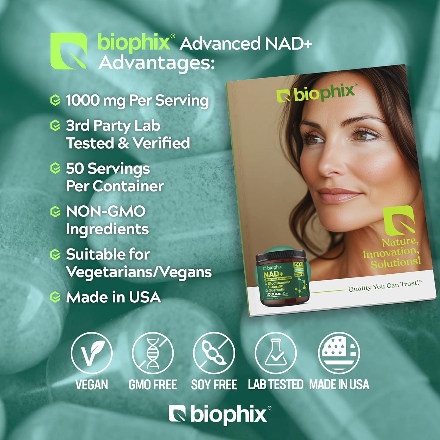 Suplemento Liposomal NAD+ Biophix 1000 mg 100 Cápsulas