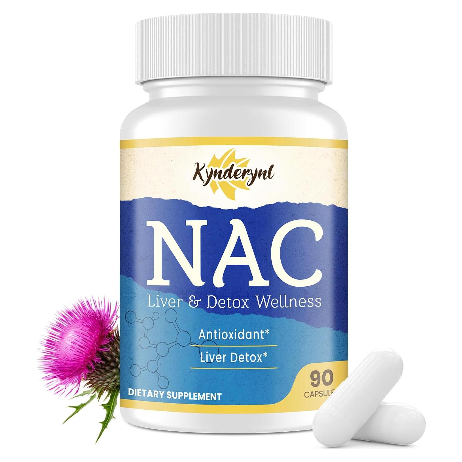 Suplemento Antioxidante Kynderynl NAC 1000mg 90 Cápsulas Veganas