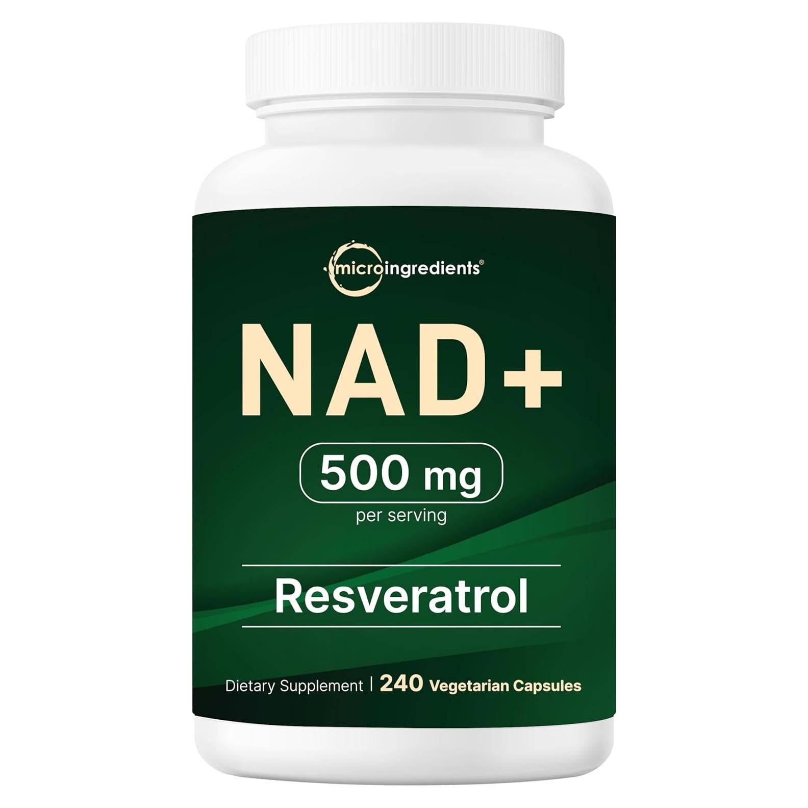 Suplemento NAD+ 500mg Micro Ingredients 240 Cápsulas Vegetales