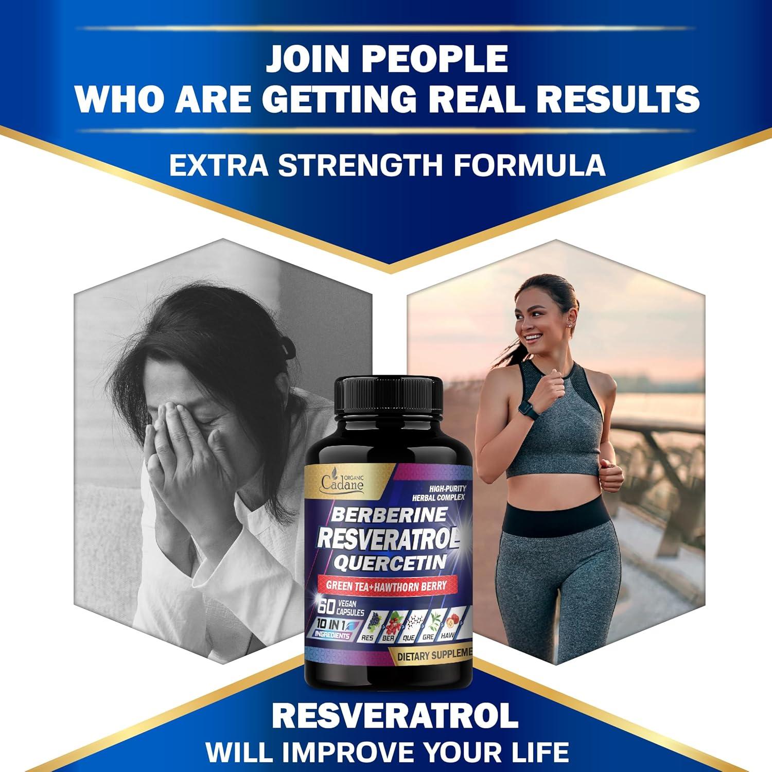 Suplemento de Resveratrol Cadane - 60 Cápsulas 10 en 1