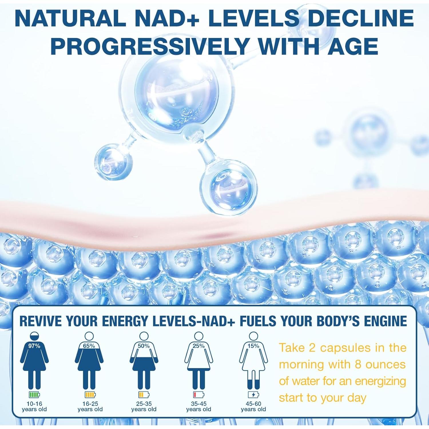 Suplemento NAD+ 1000mg TOPCAPAK - Ribósido de Nicotinamida