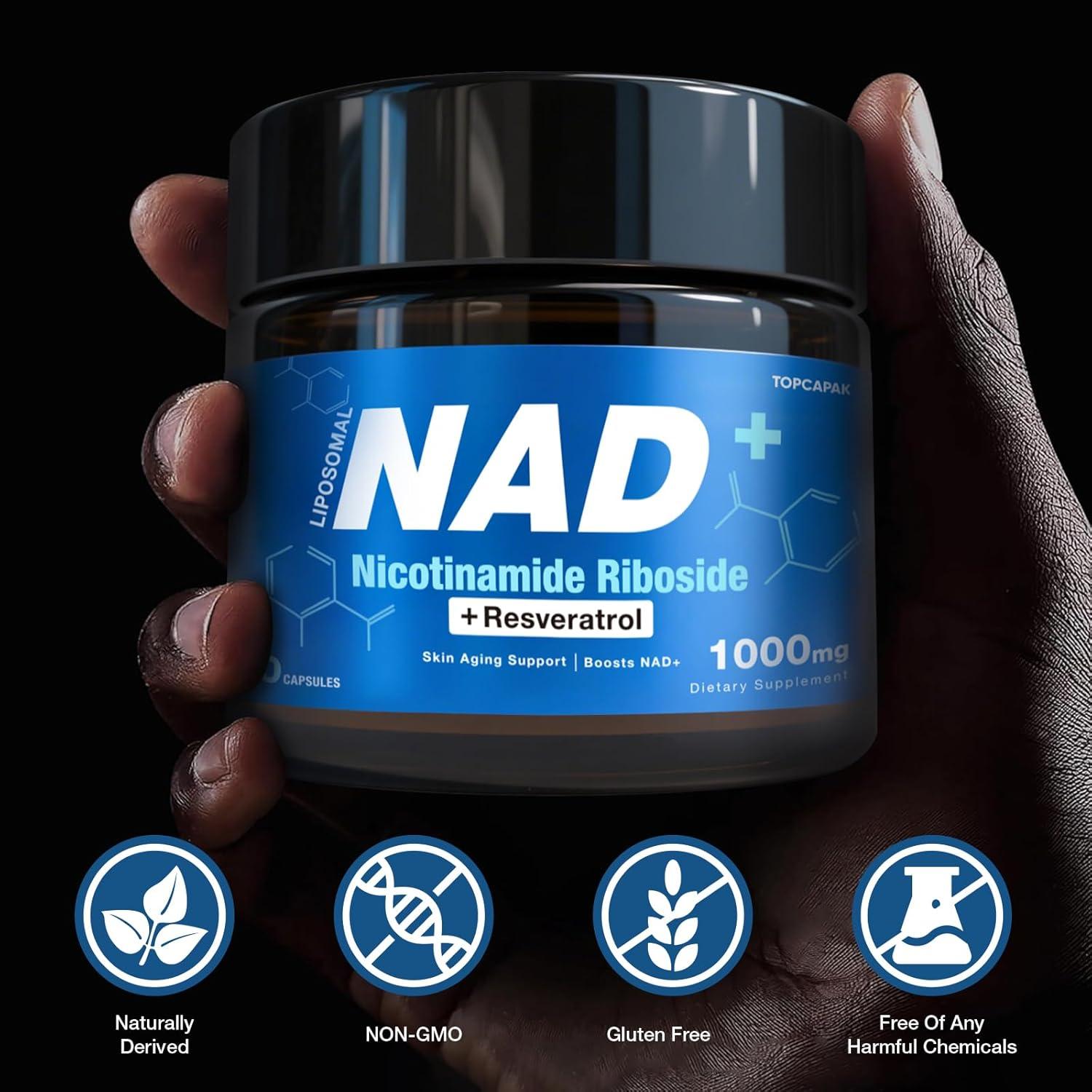 Suplemento NAD+ 1000mg TOPCAPAK - Ribósido de Nicotinamida