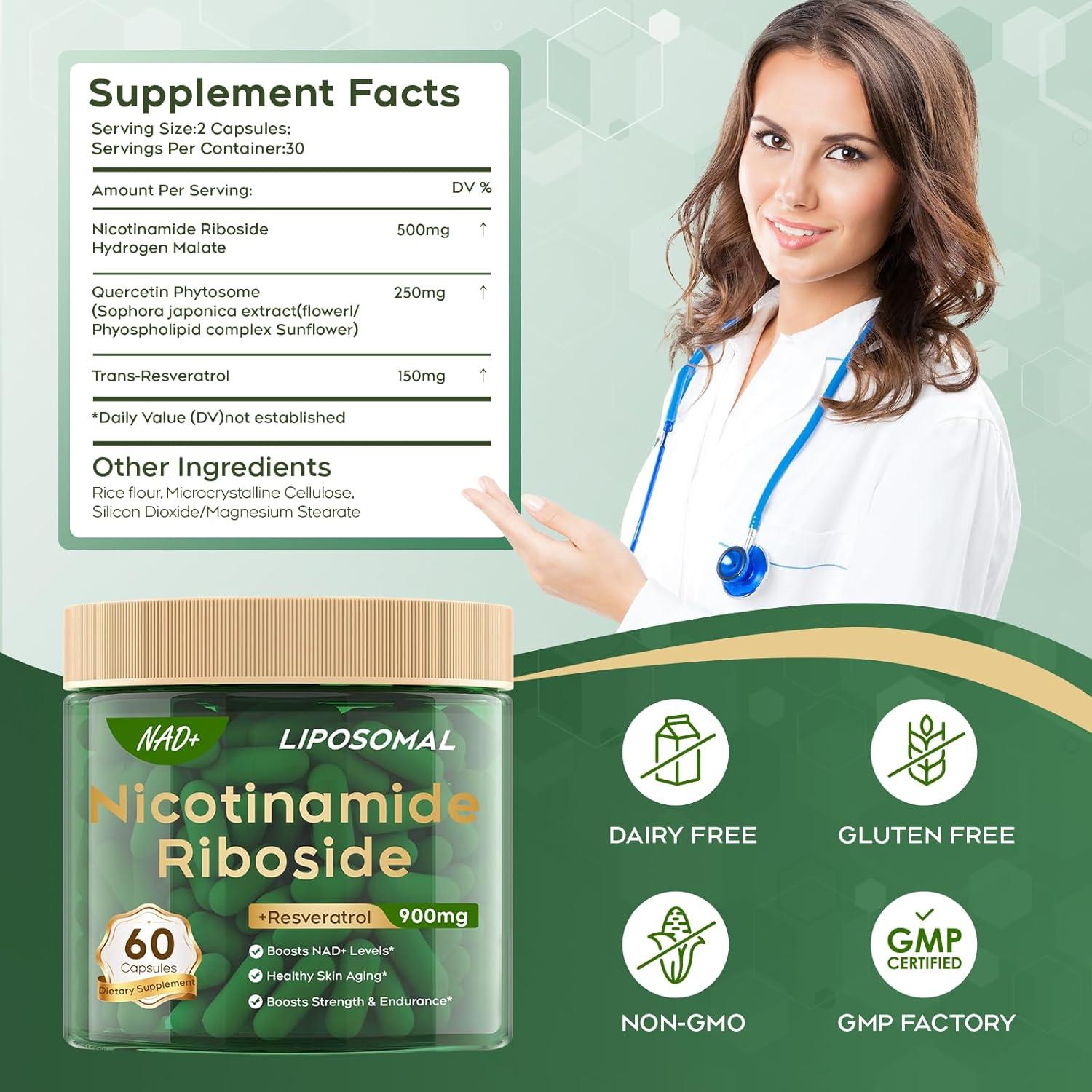 Suplemento Liposomal de NAD+ 900mg MayBeJiangWei - Antienvejecimiento