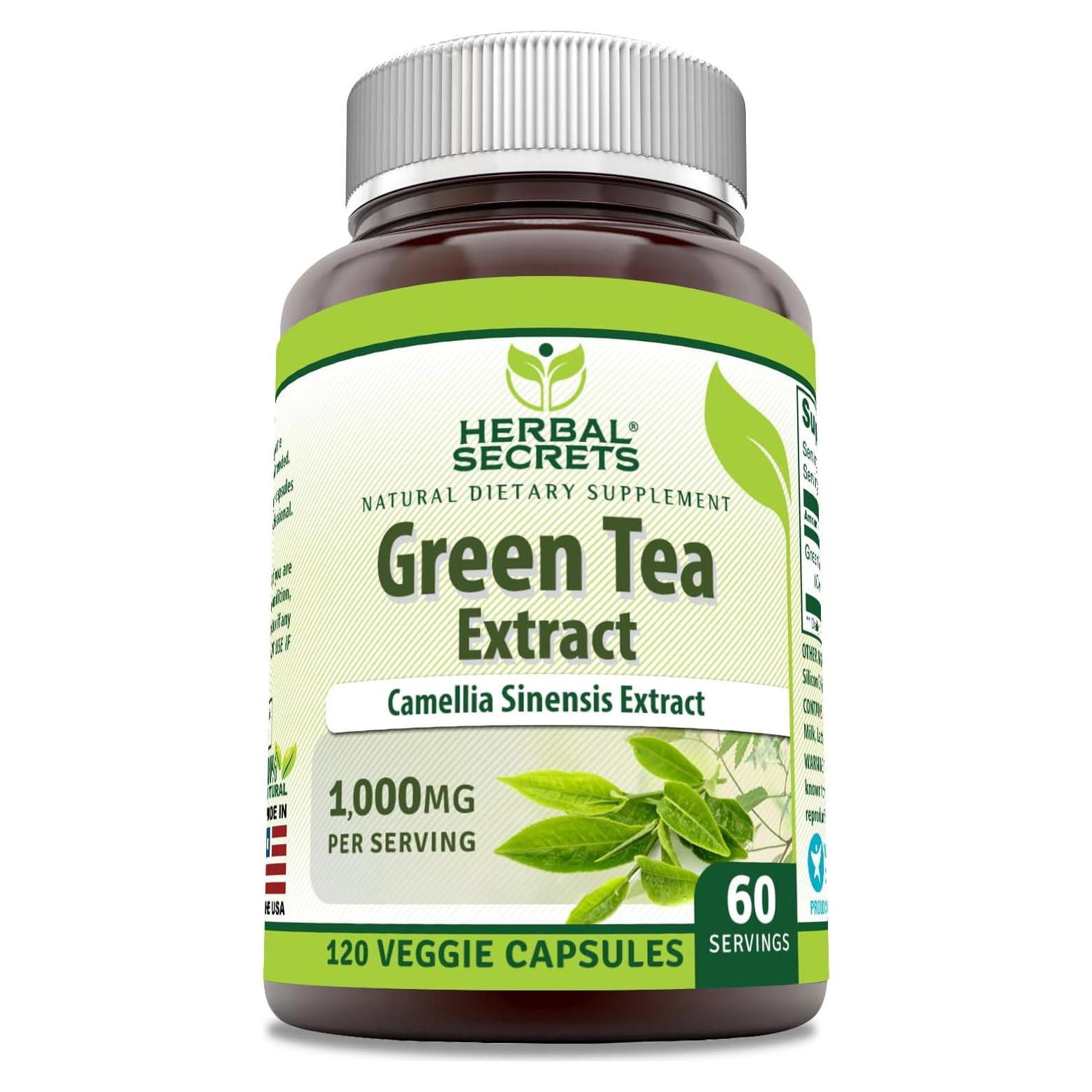 Extracto de Té Verde Herbal Secrets 1000 Mg 120 Cápsulas Vegetales