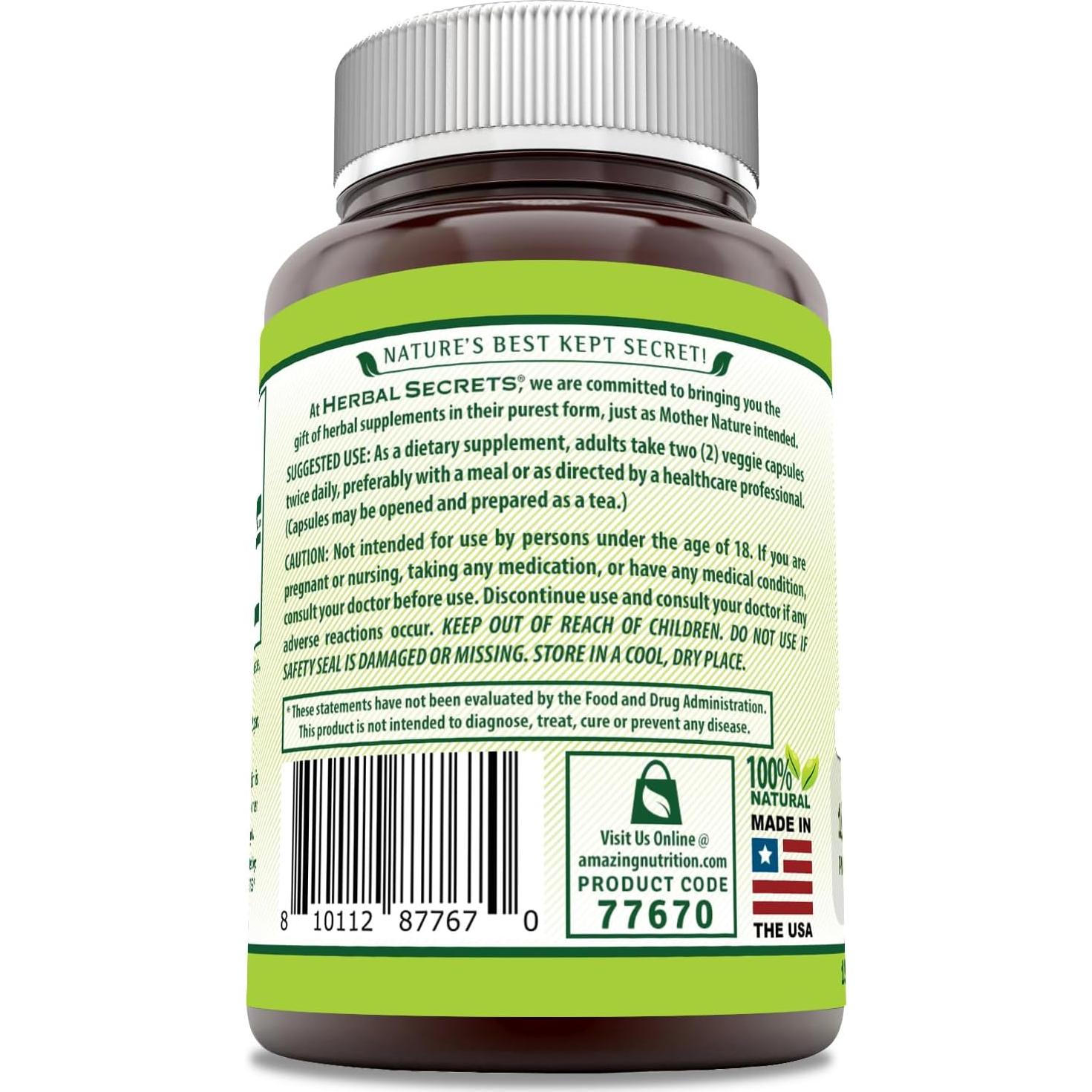 Extracto de Té Verde Herbal Secrets 1000 Mg 120 Cápsulas Vegetales