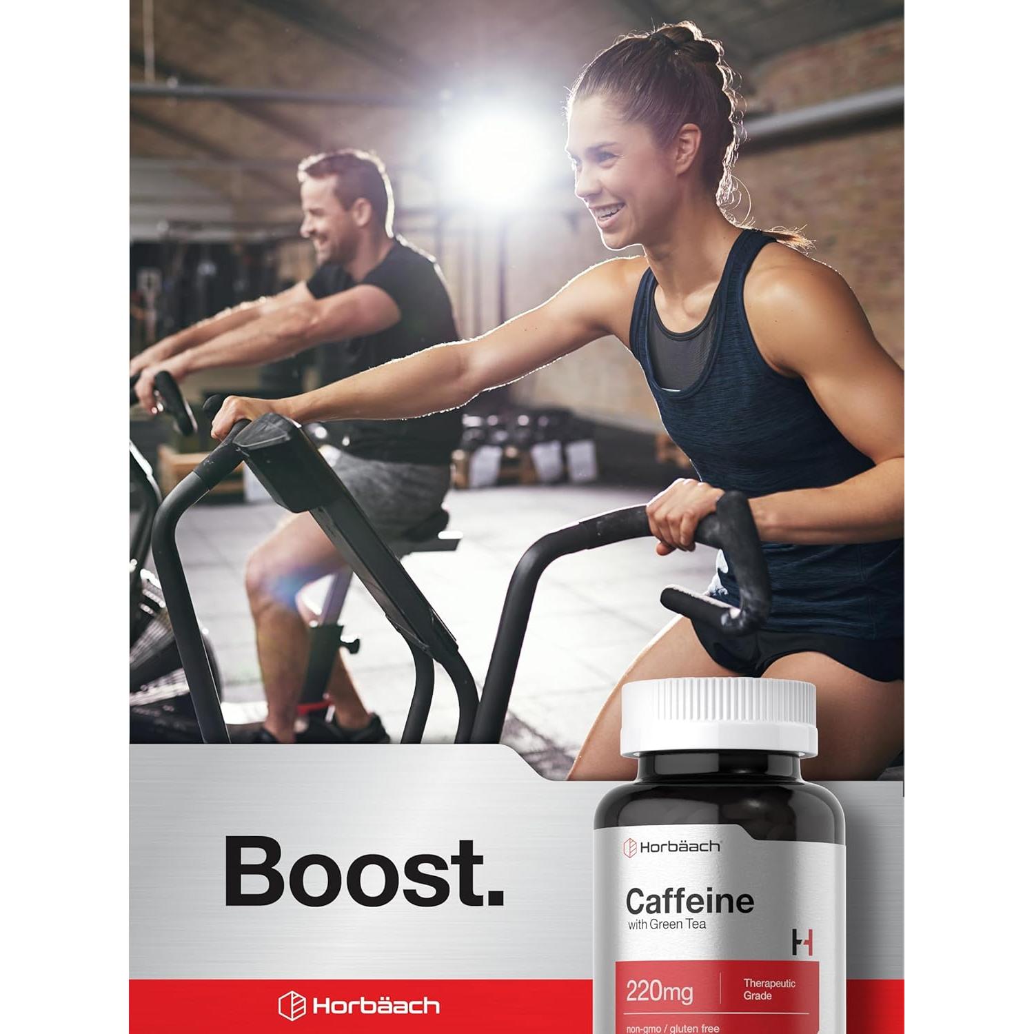 Píldoras de Cafeína Horbäach 200mg con Té Verde - 200 Tabletas