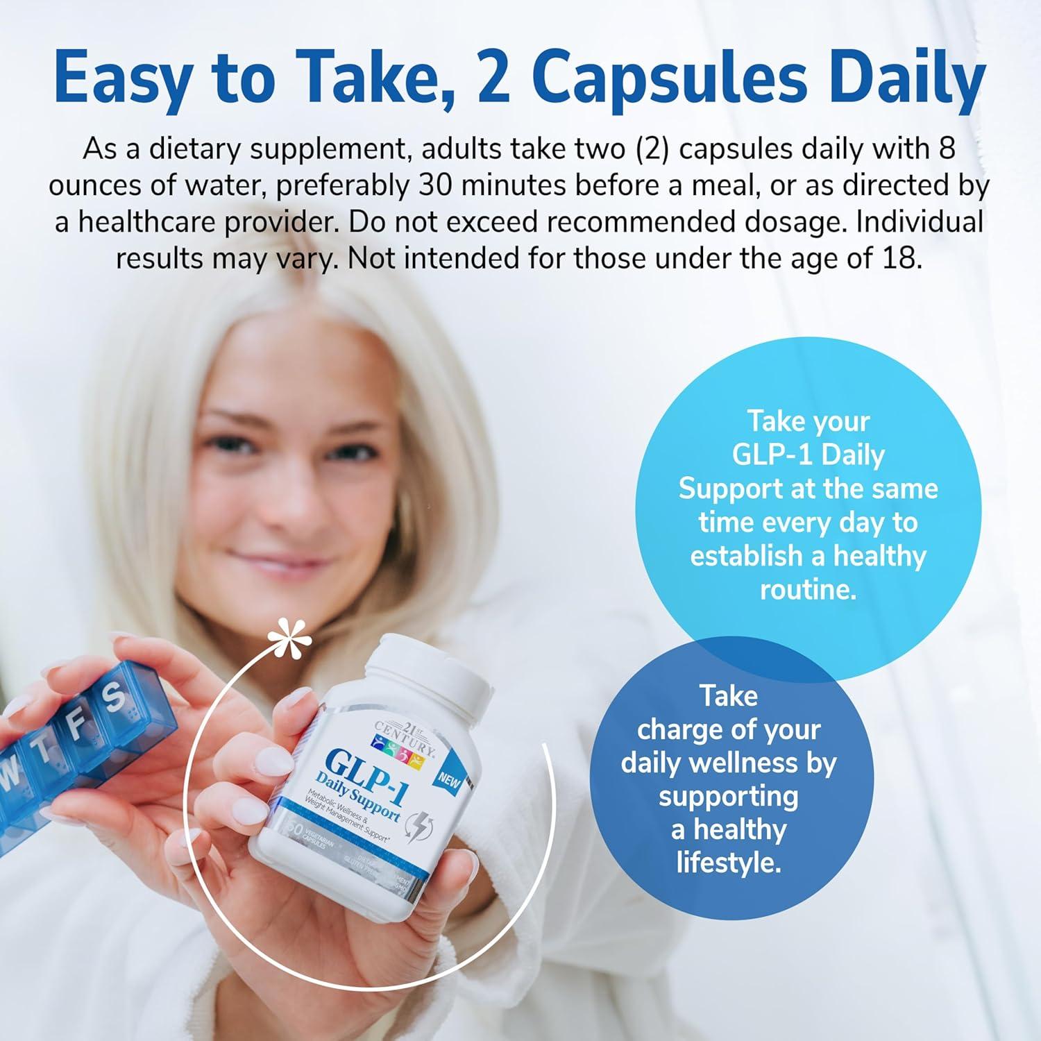 Suplemento GLP-1 Siglo 21 60 Cápsulas Vegetarianas Salud Metabólica