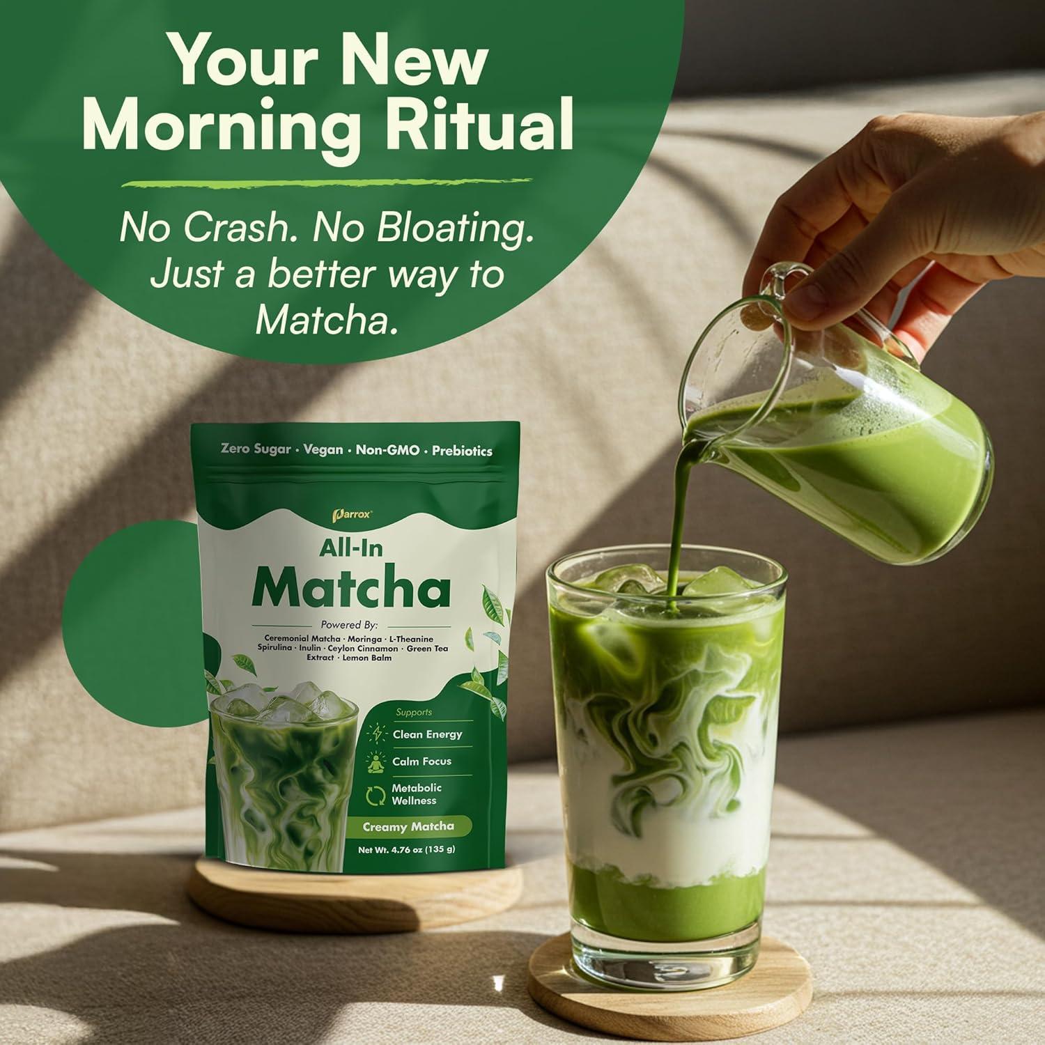 Polvo de Matcha Ceremonial Parrox con Moringa y Superalimentos - 134g