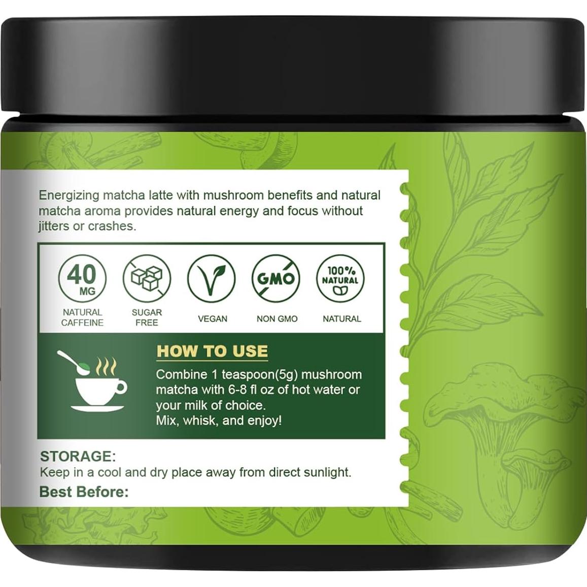 Hongo Matcha Ceremonial ORGFUN 130g - Latte Saludable Sin Azúcar