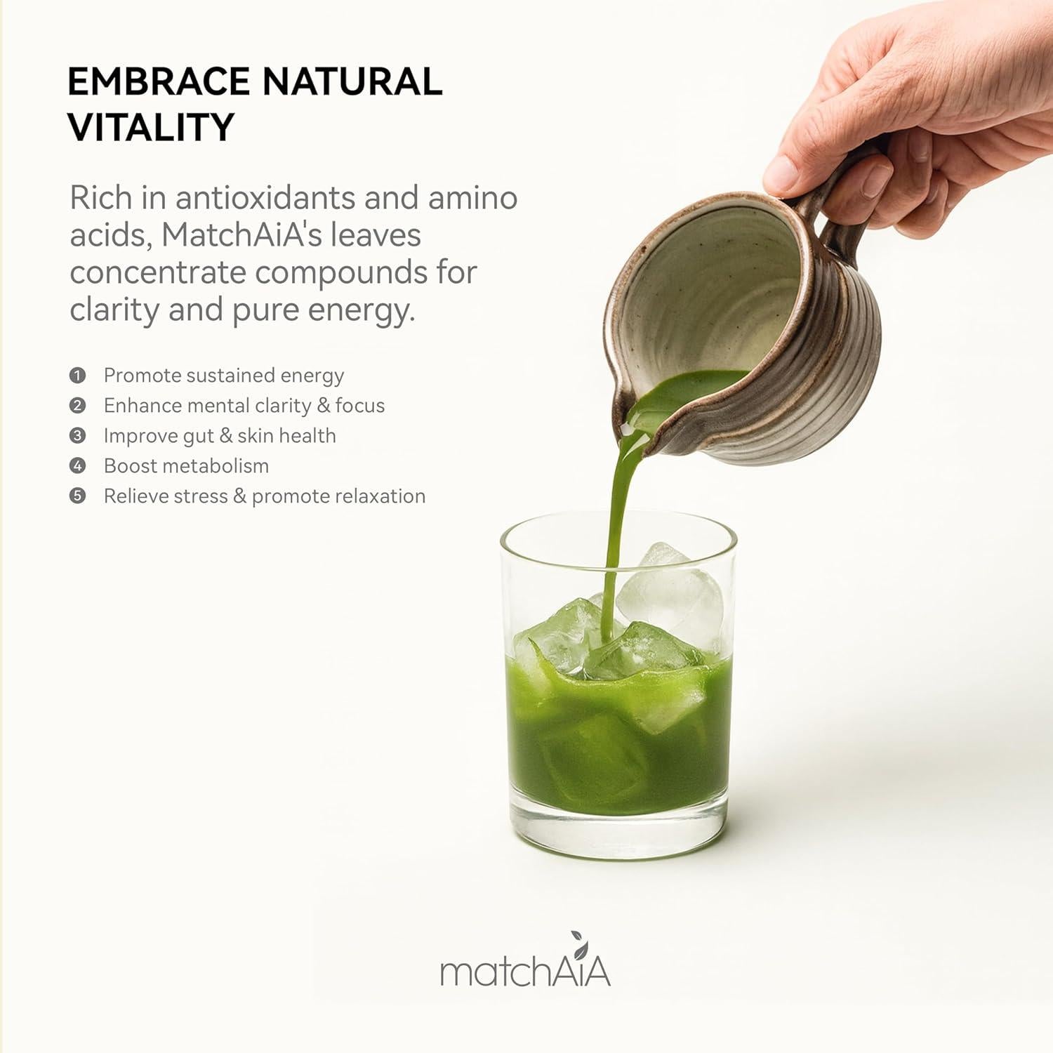 MatchAiA Polvo de Té Verde Matcha Orgánico 60g - Grado Culinario Premium