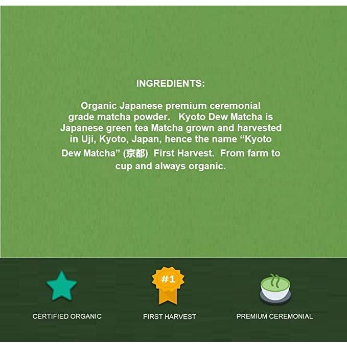 Matcha Orgánico Ceremonial Kyoto Dew 30g - Té Verde Japonés