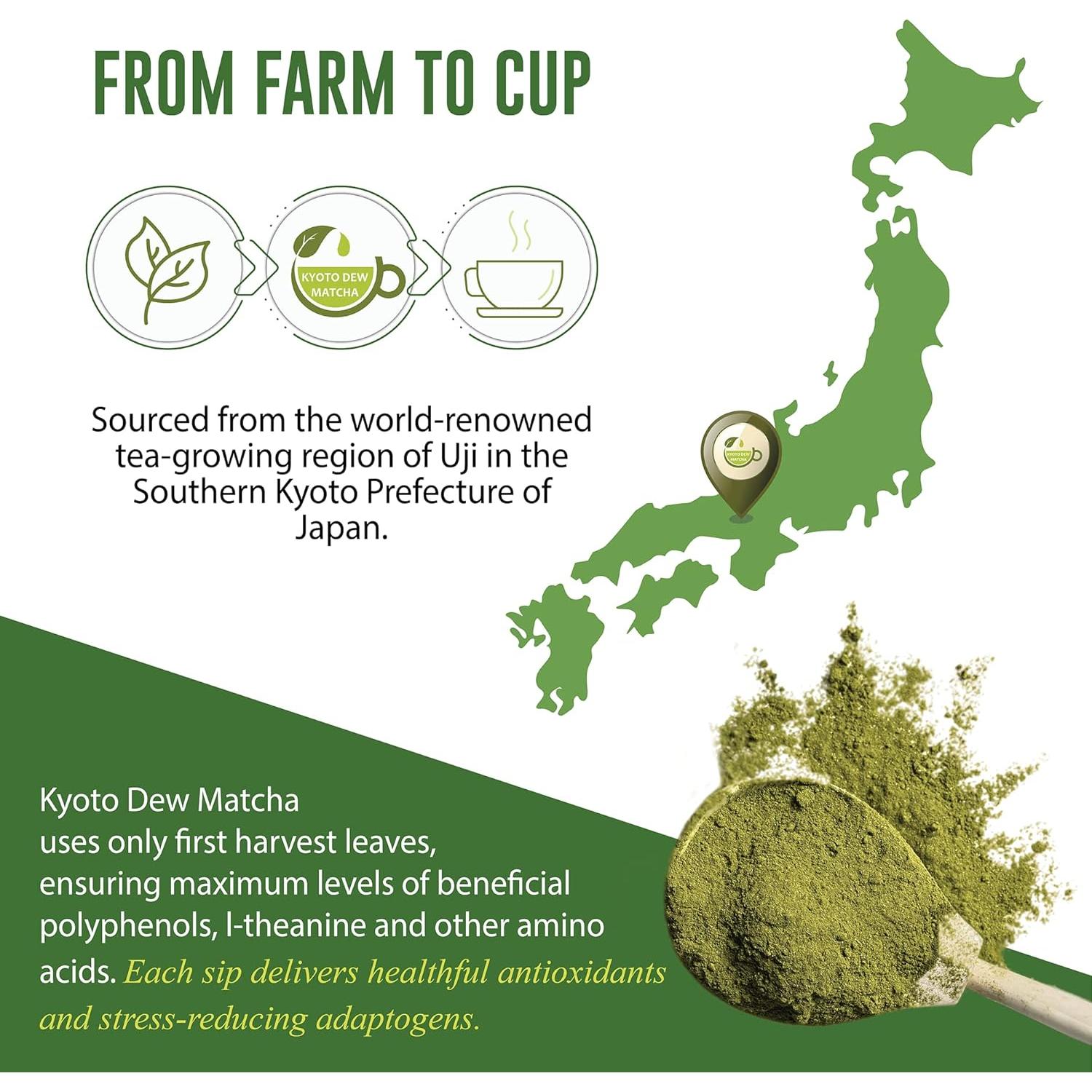 Matcha Orgánico Ceremonial Kyoto Dew 30g - Té Verde Japonés