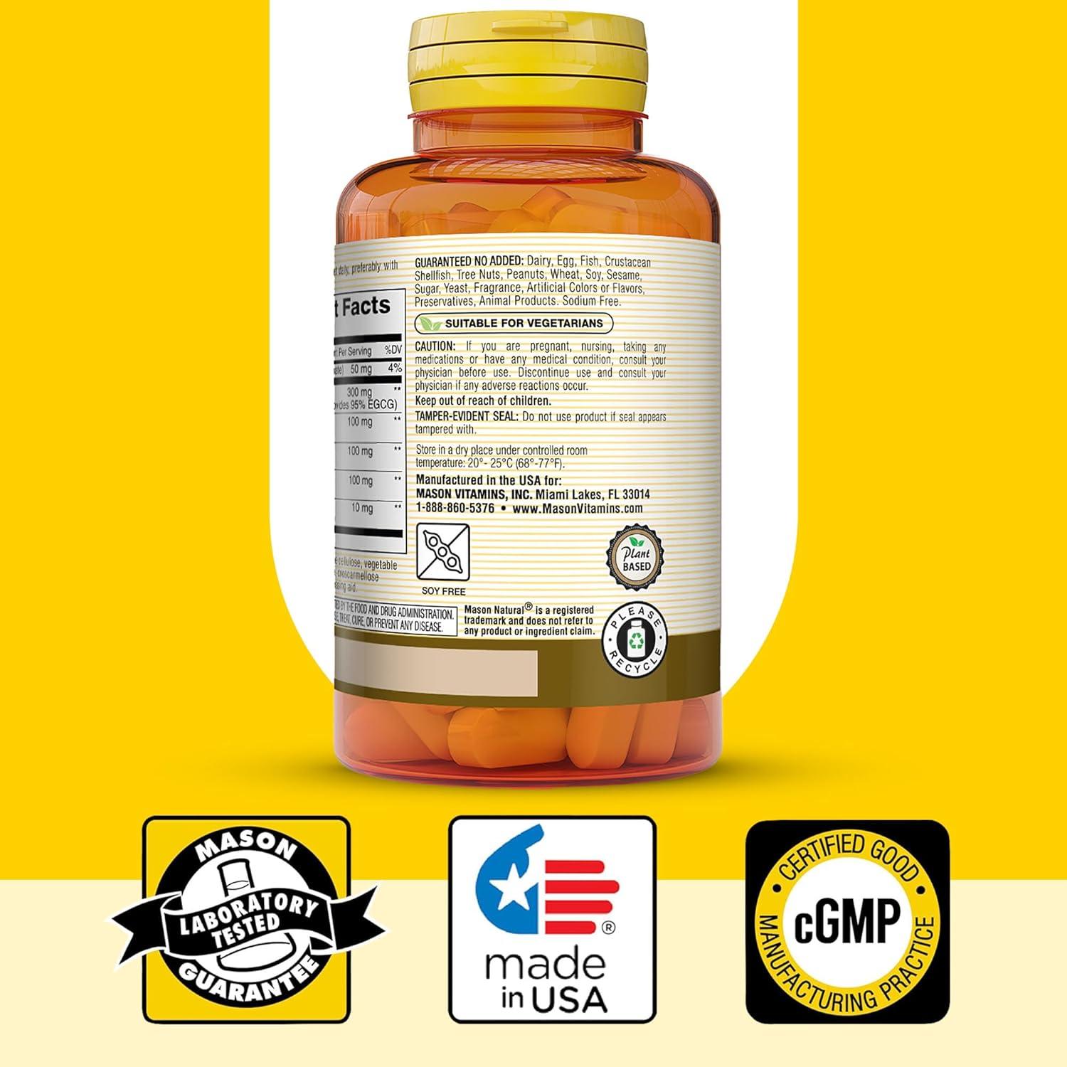 Suplemento de Hongo Mason Natural 60 Tabletas 95% EGCG Matcha