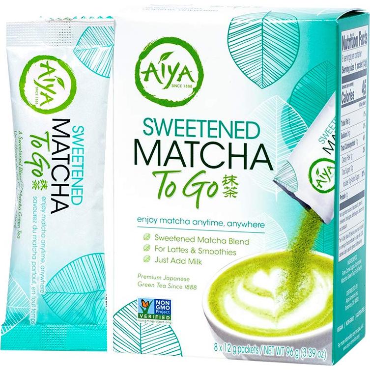 Polvo de Matcha Endulzado Aiya - 8 Stick Individuales 95g