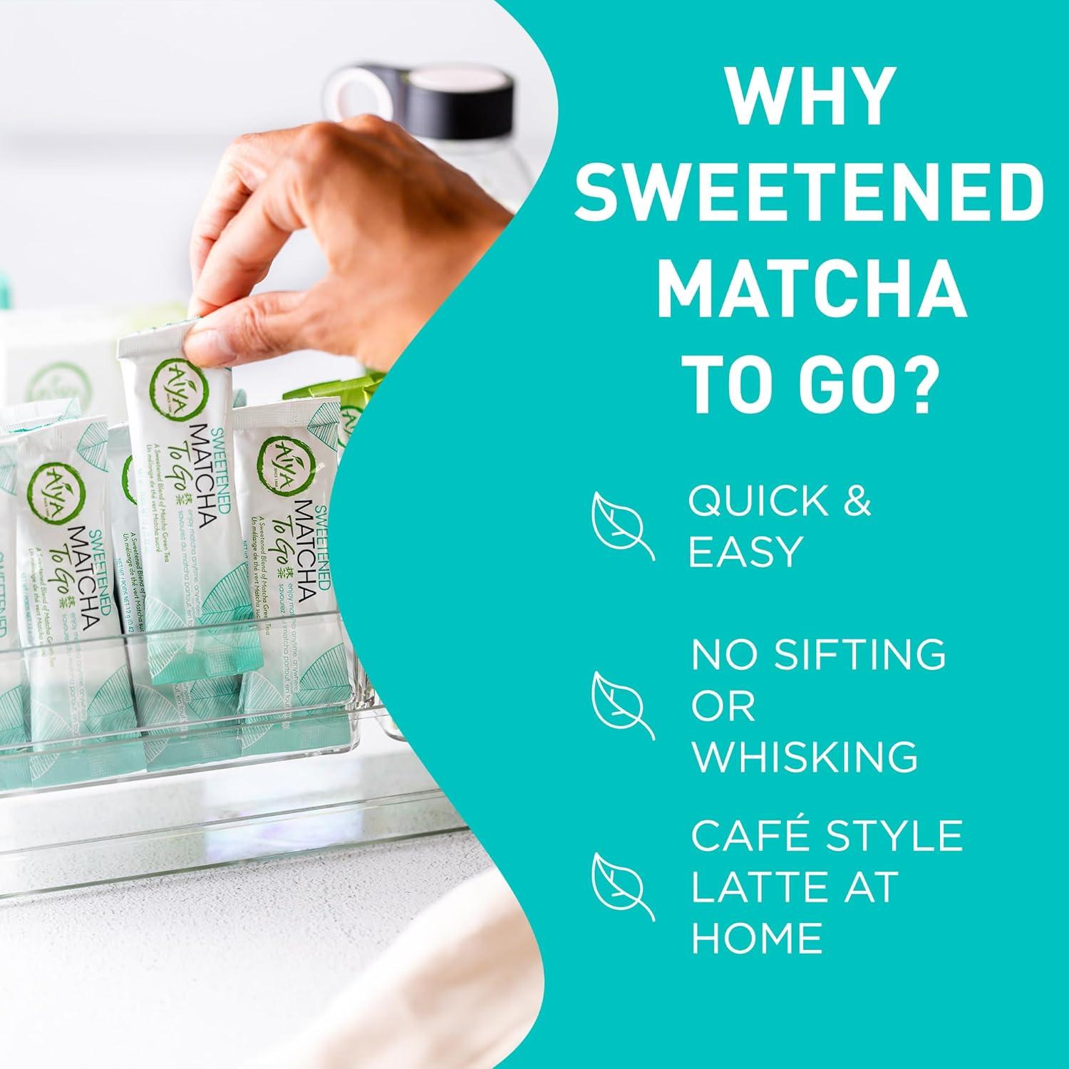 Polvo de Matcha Endulzado Aiya - 8 Stick Individuales 95g