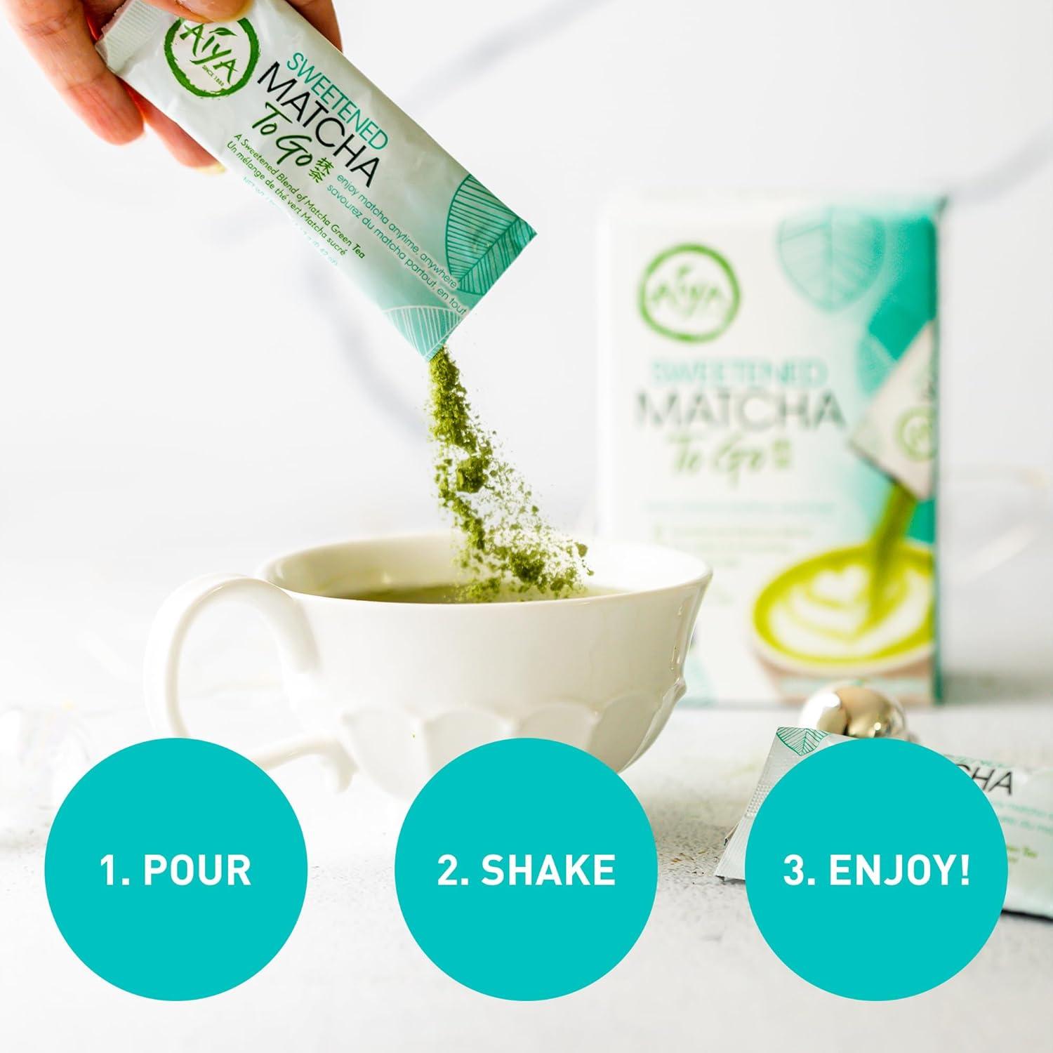 Polvo de Matcha Endulzado Aiya - 8 Stick Individuales 95g