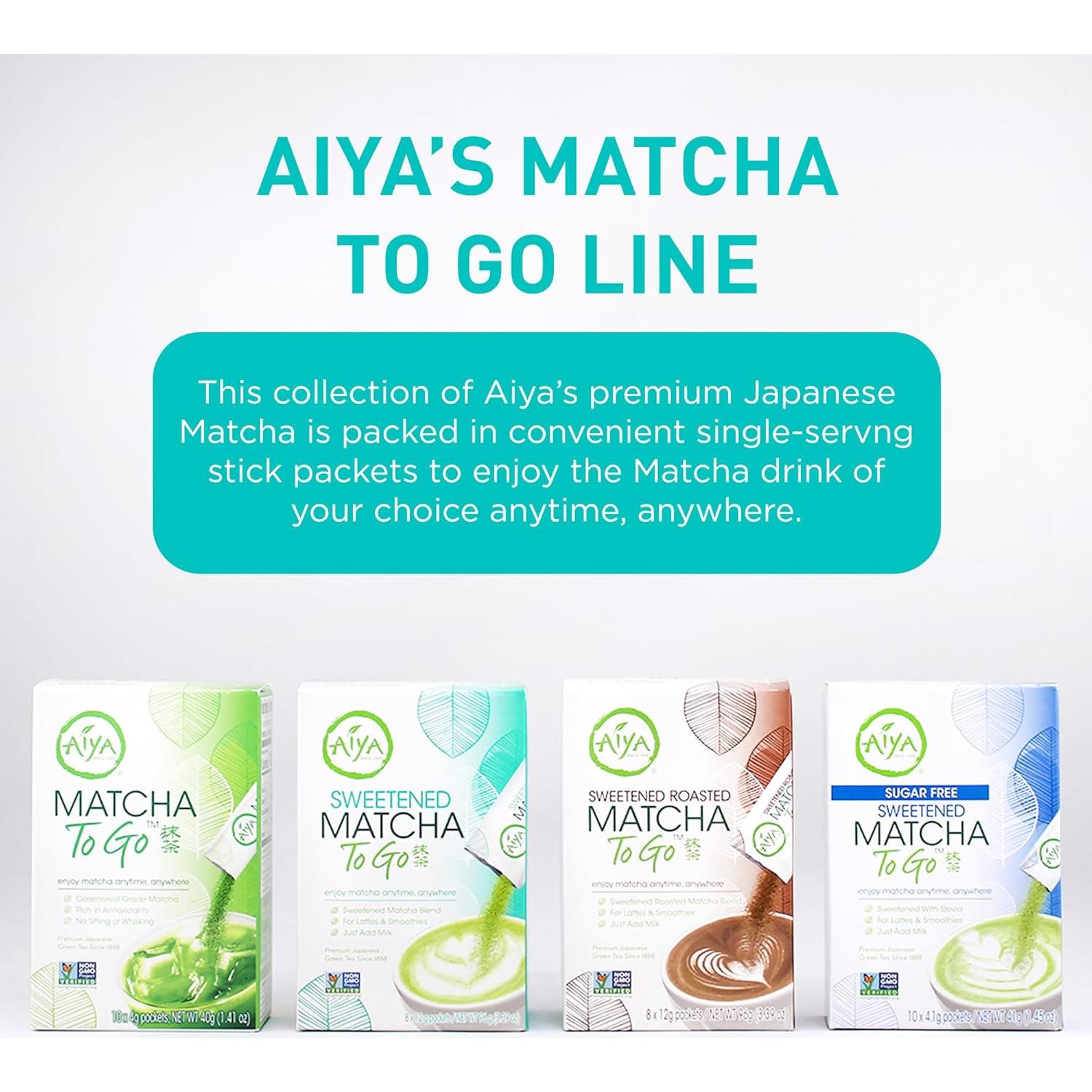 Polvo de Matcha Endulzado Aiya - 8 Stick Individuales 95g