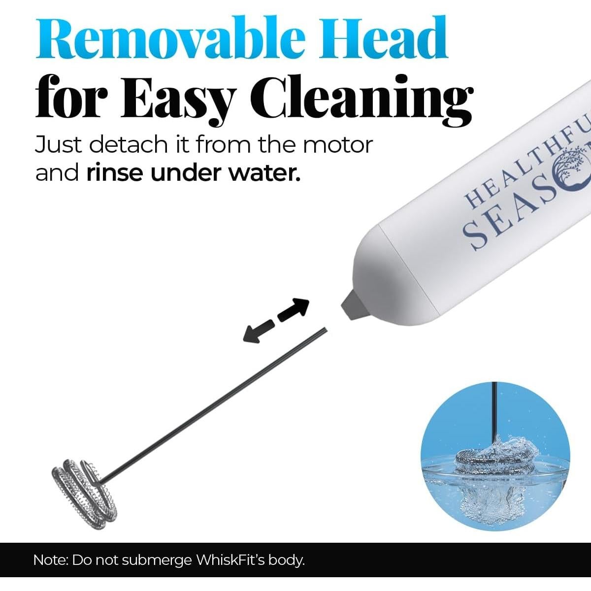 Espumador de Leche Eléctrico Healthful Seasons WhiskFit - Acero Inoxidable