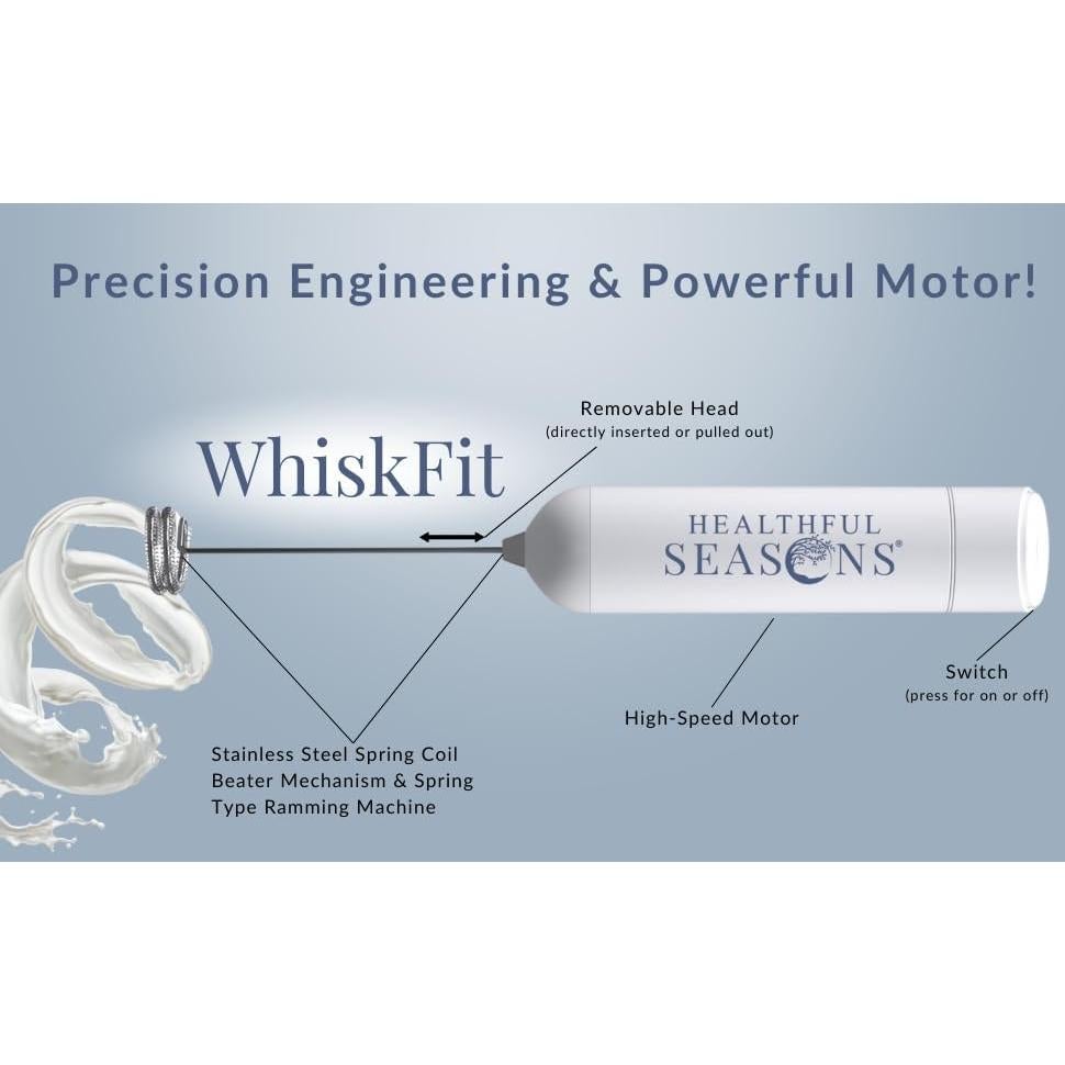 Espumador de Leche Eléctrico Healthful Seasons WhiskFit - Acero Inoxidable