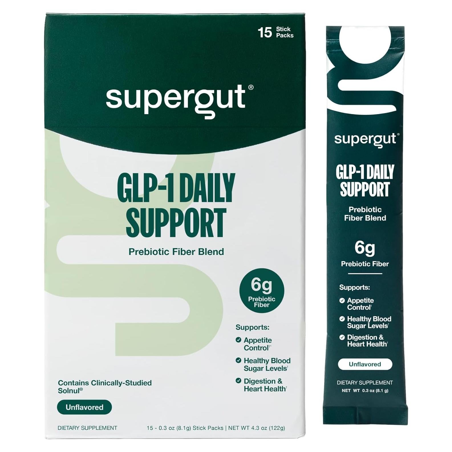 Supergut GLP-1 Apoyo Diario - Suplemento en Polvo Sin Azúcar 15 Porciones