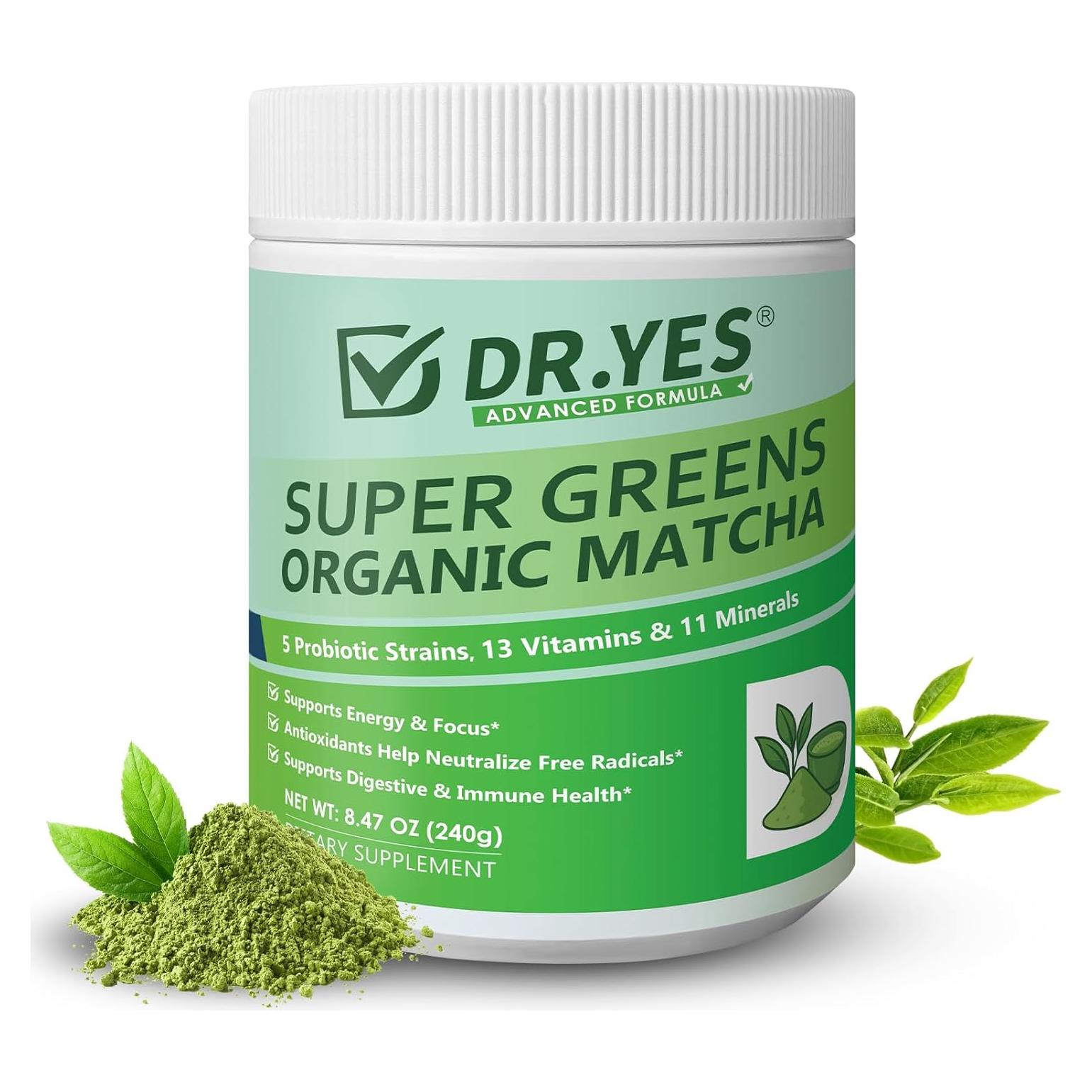 Polvo de Matcha Orgánico DR.YES 240g - Grado Premium, Sin Gluten