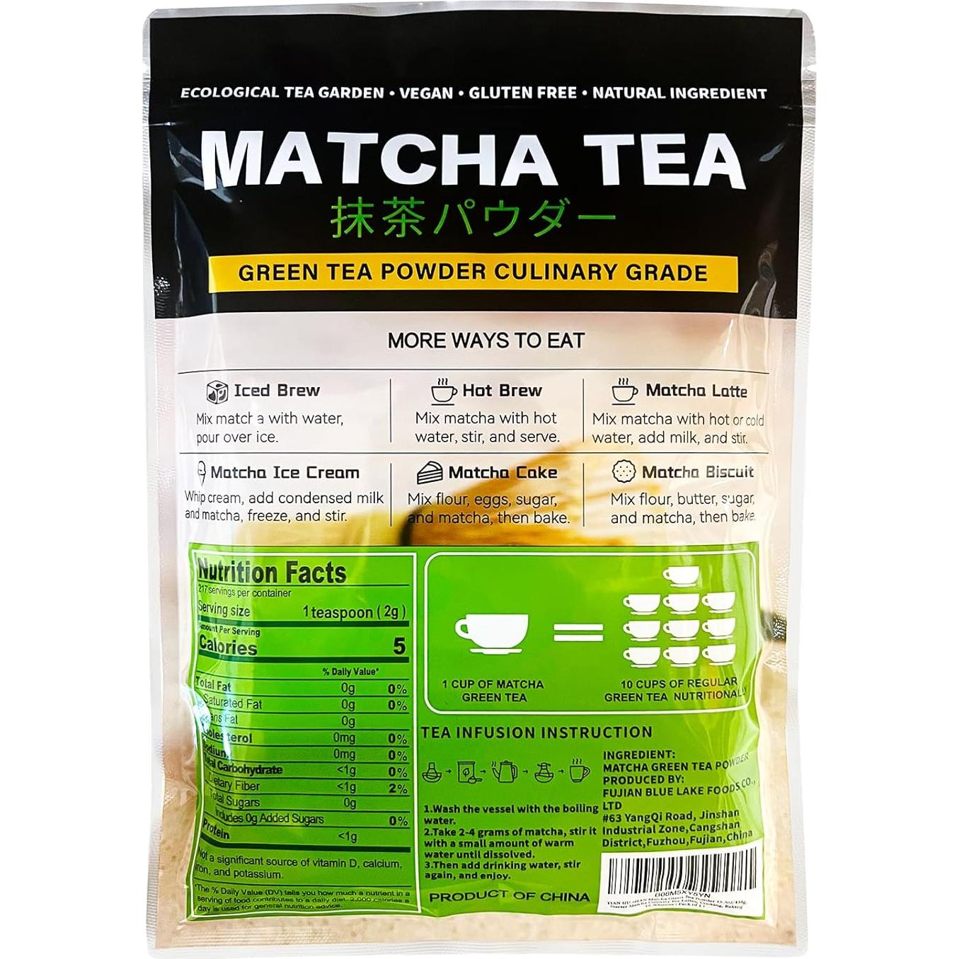 Polvo de Té Verde Matcha Culinario TIAN HU SHAN 434g
