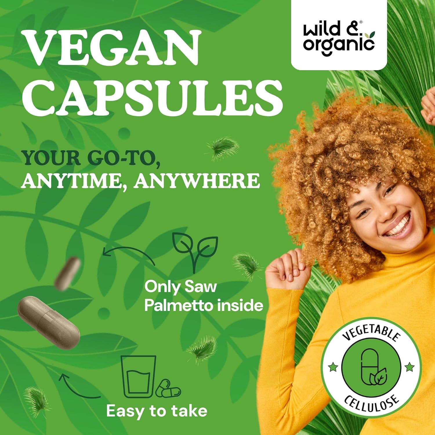 Cápsulas de Saw Palmetto Silvestre y Orgánico 500 mg - 120 Unidades
