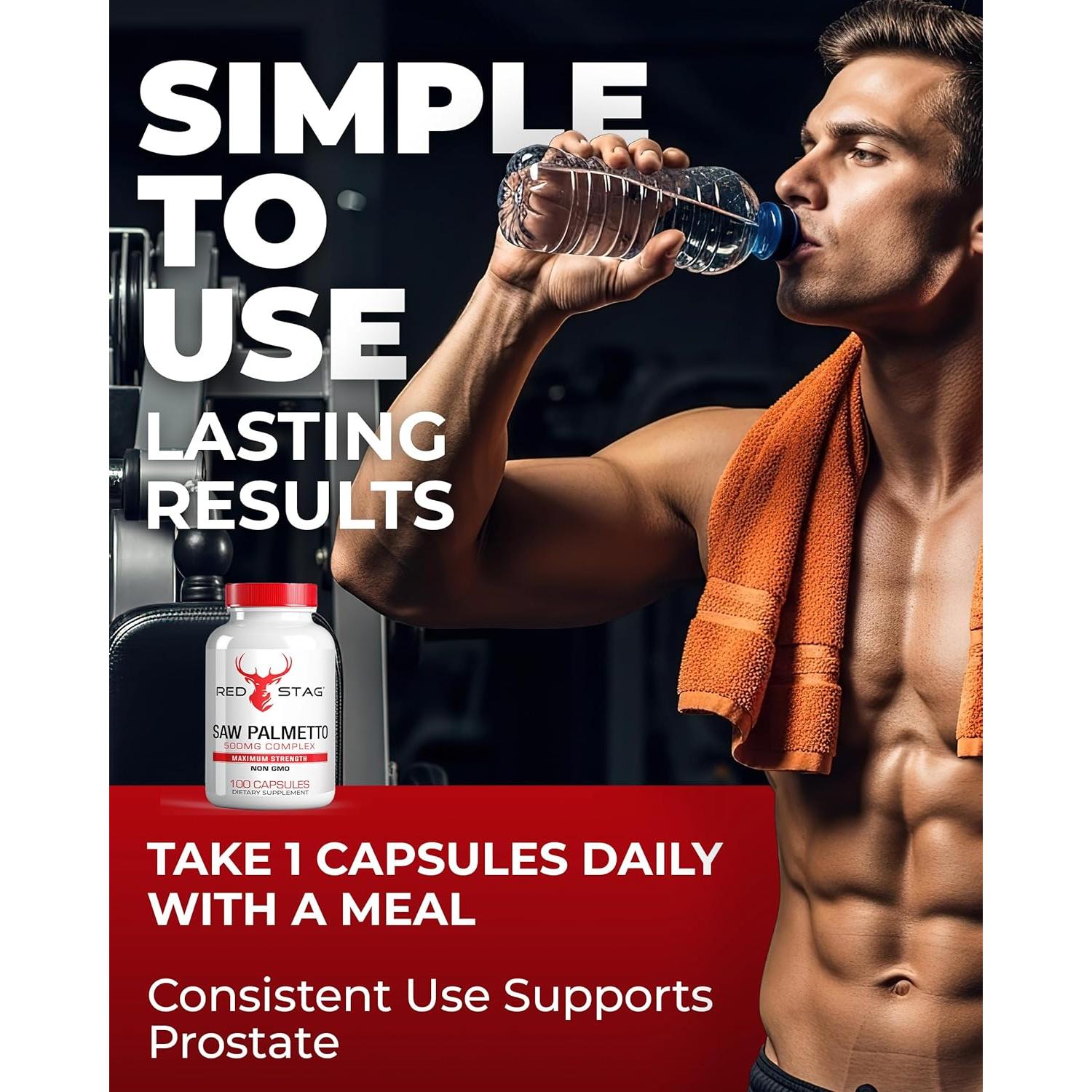 Suplemento Herbal Saw Palmetto Red Stag 500 mg 100 Cápsulas