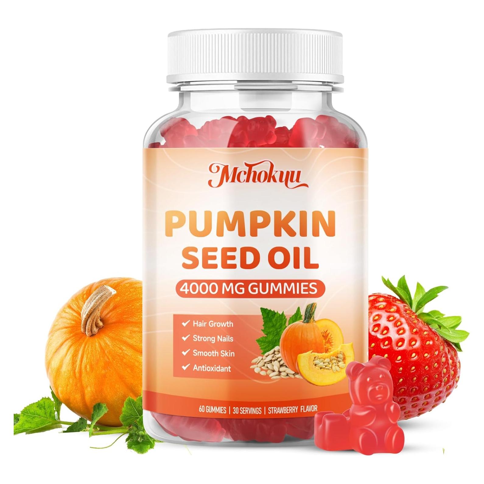 Gomas de Aceite de Semilla de Calabaza 4000mg Mchokuu 60 Unidades