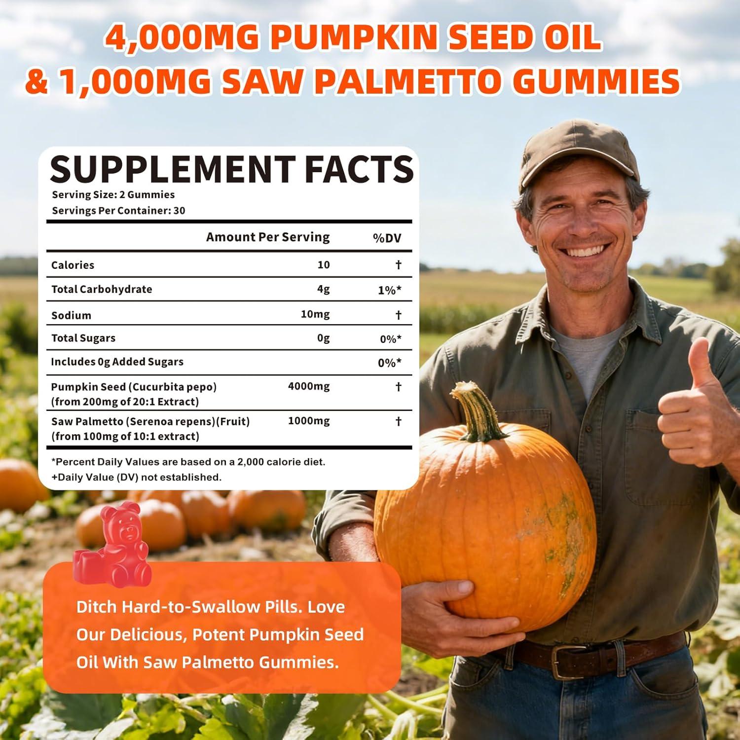 Gomas de Aceite de Semilla de Calabaza 4000mg Mchokuu 60 Unidades